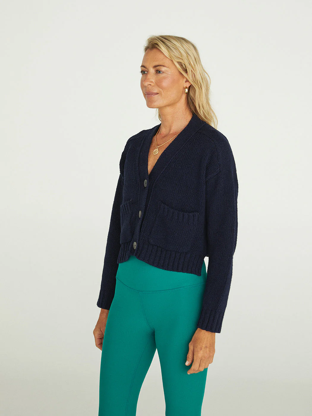 Cropped Cardigan - Hale Navy - Image 3