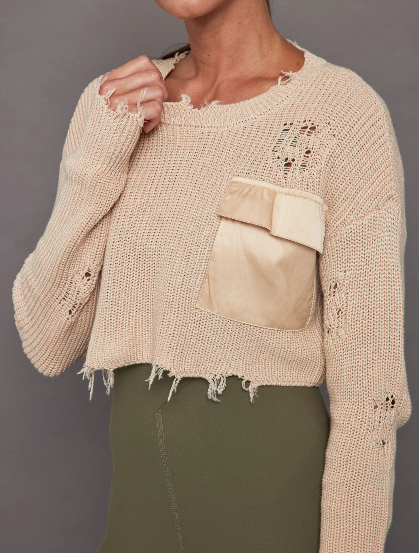 Cropped Devin Sweater - Cappuccino - Image 2