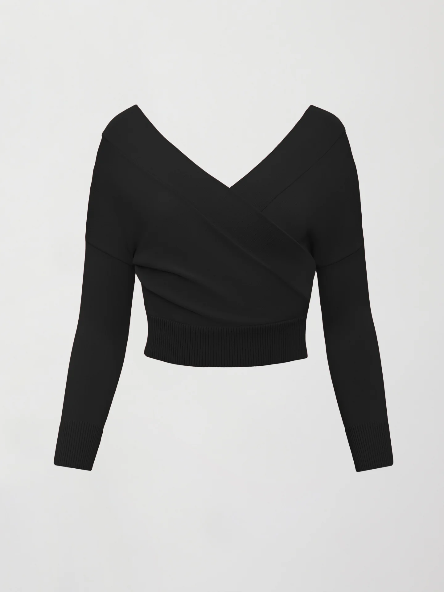 Cross Over Sweater - Black - Image 6