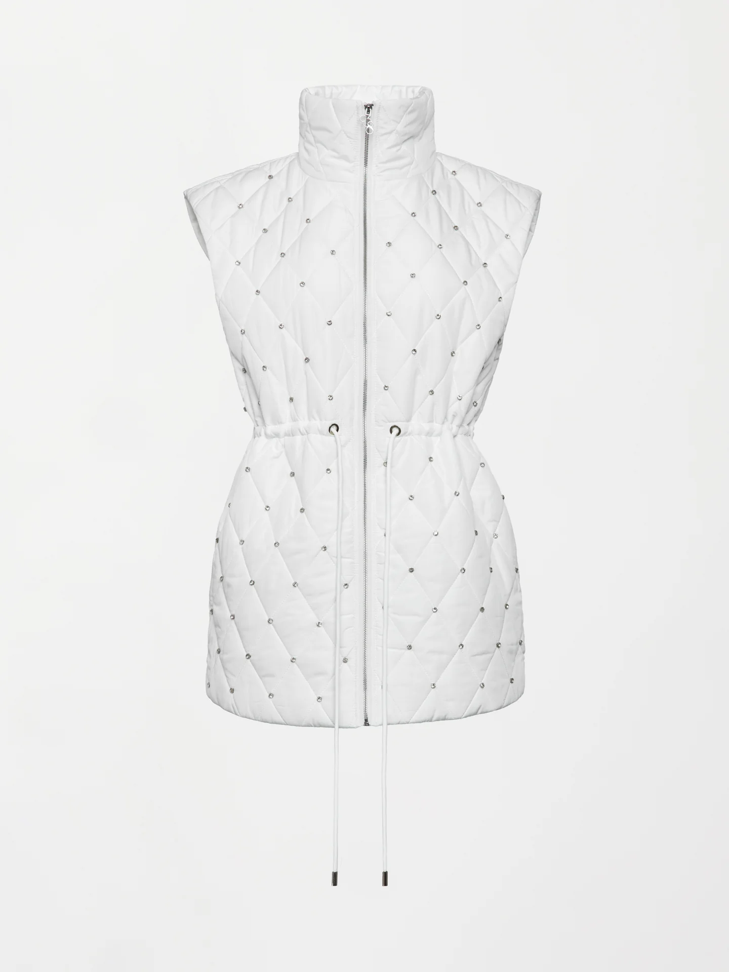 Diamond Quilted Puffer Vest - White - Image 6
