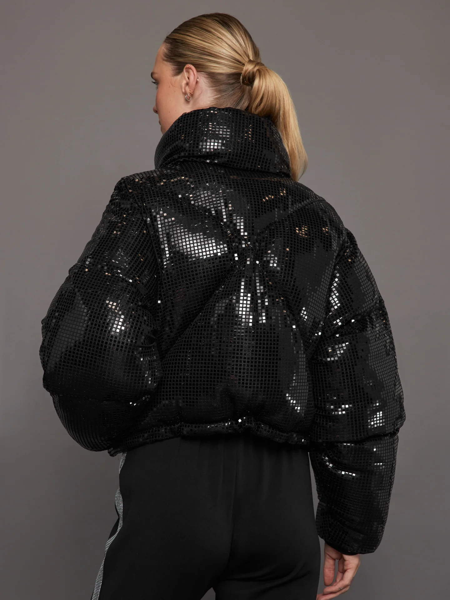Disco Puffer Jacket - Black - Image 3