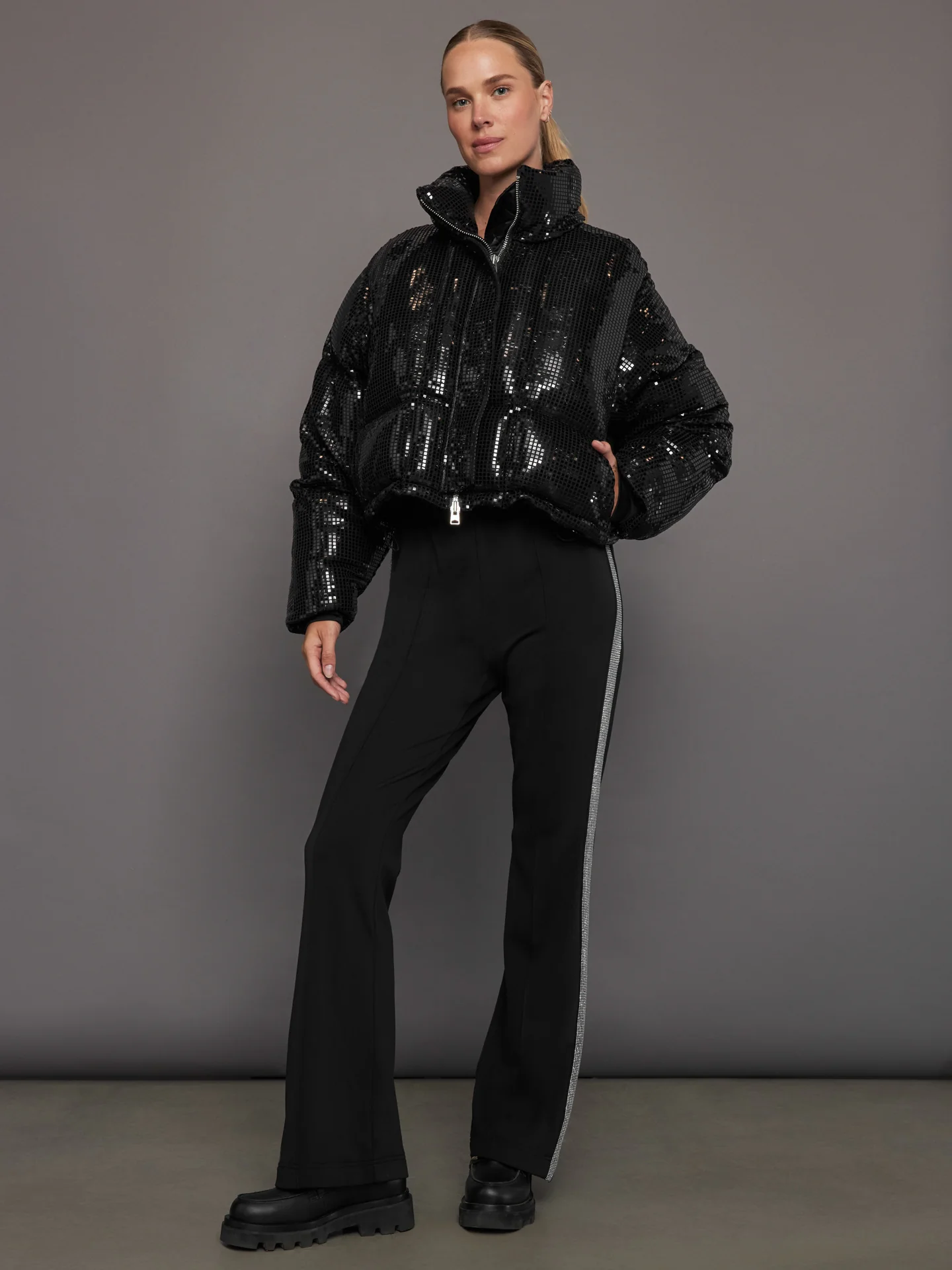 Disco Puffer Jacket - Black - Image 5