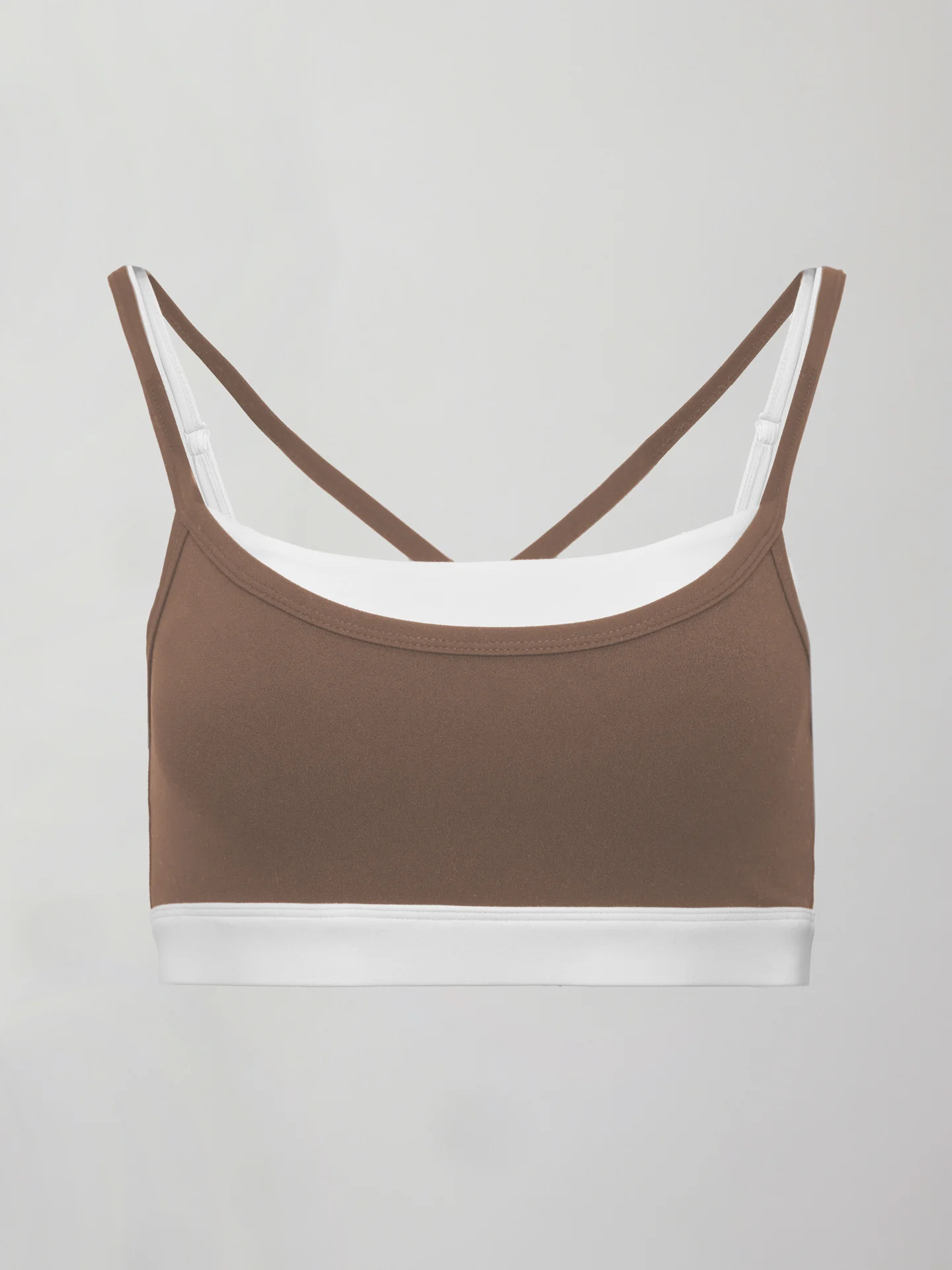 Double Layered Contrast Bra in Melt - Caribou/ White - Image 5