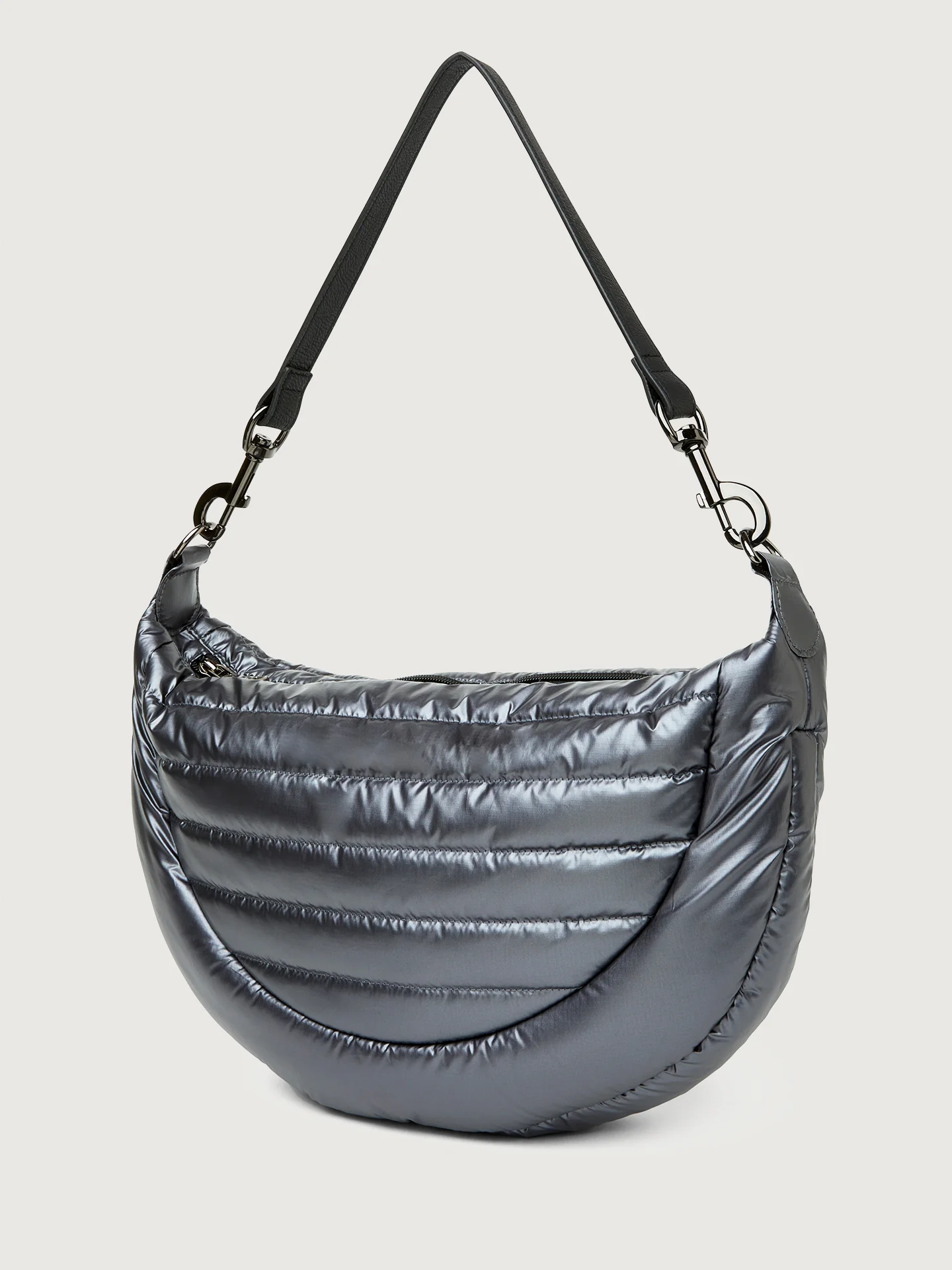 Elton Hobo Crossbody - Pearl Grey/ Black/ Black Web Gunmetal Hardware - Image 5