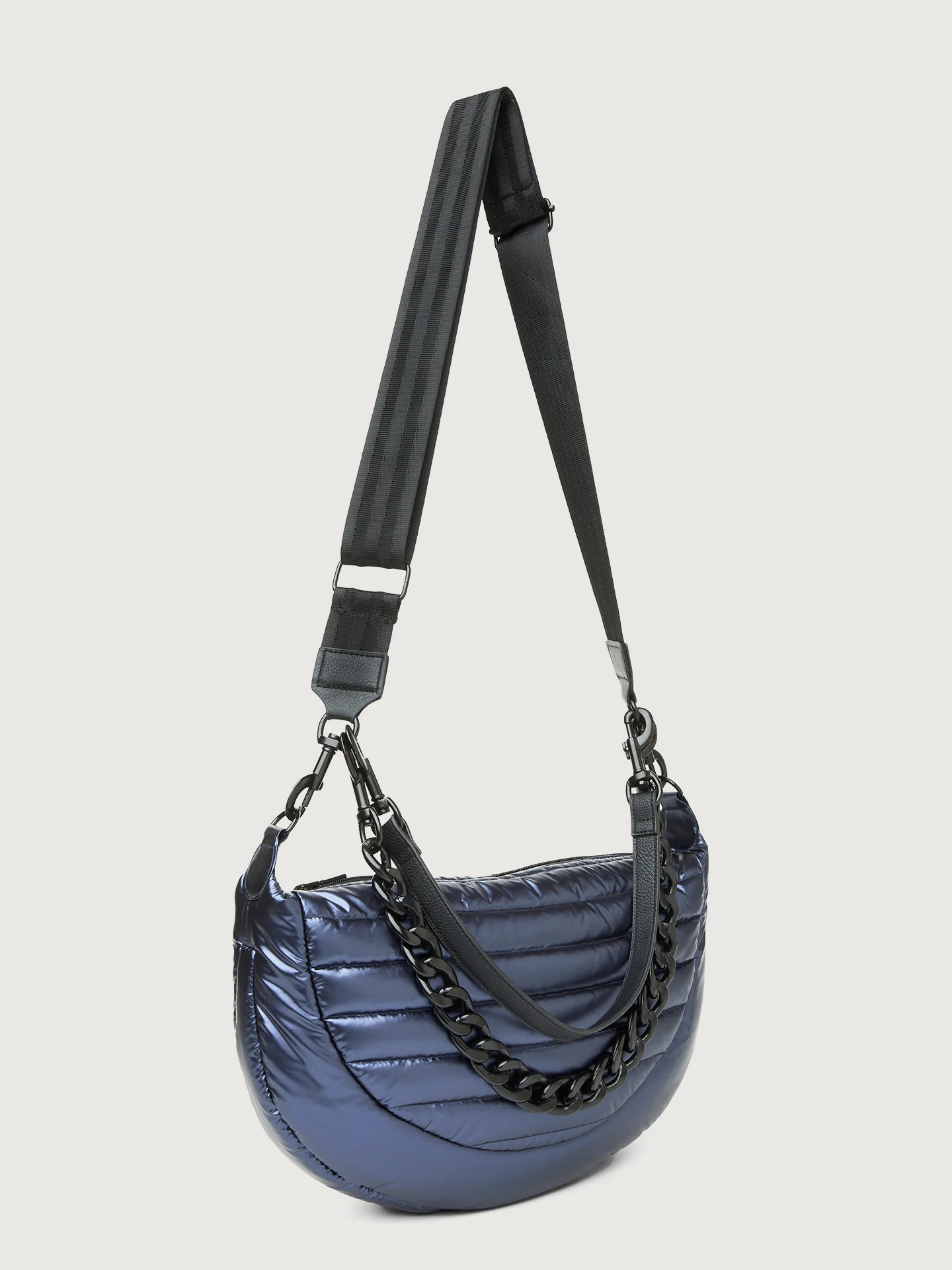 Elton Hobo Crossbody - Pearl Midnight/ Black/ Black Web/ Black Hardware - Image 4