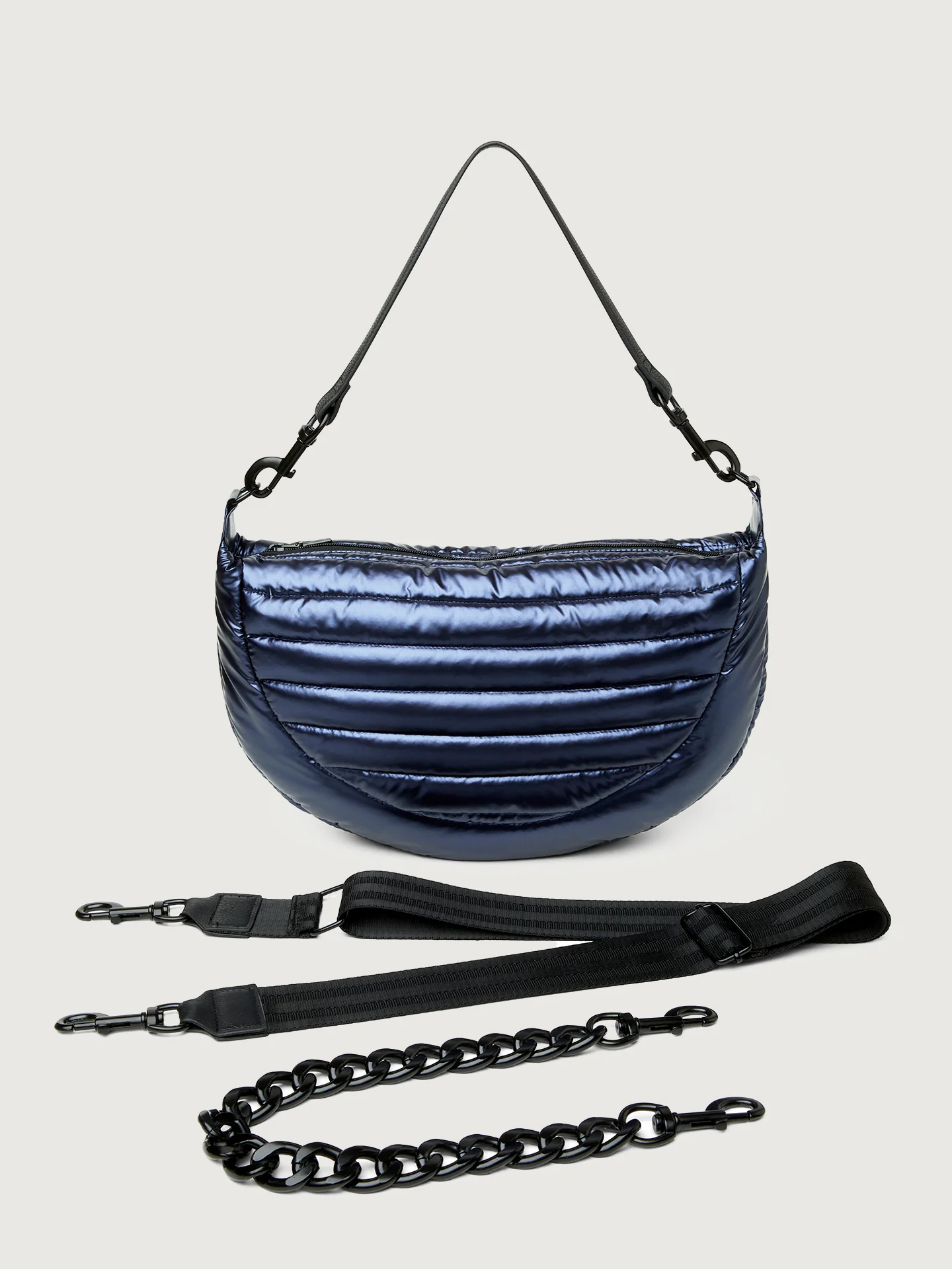 Elton Hobo Crossbody - Pearl Midnight/ Black/ Black Web/ Black Hardware - Image 6