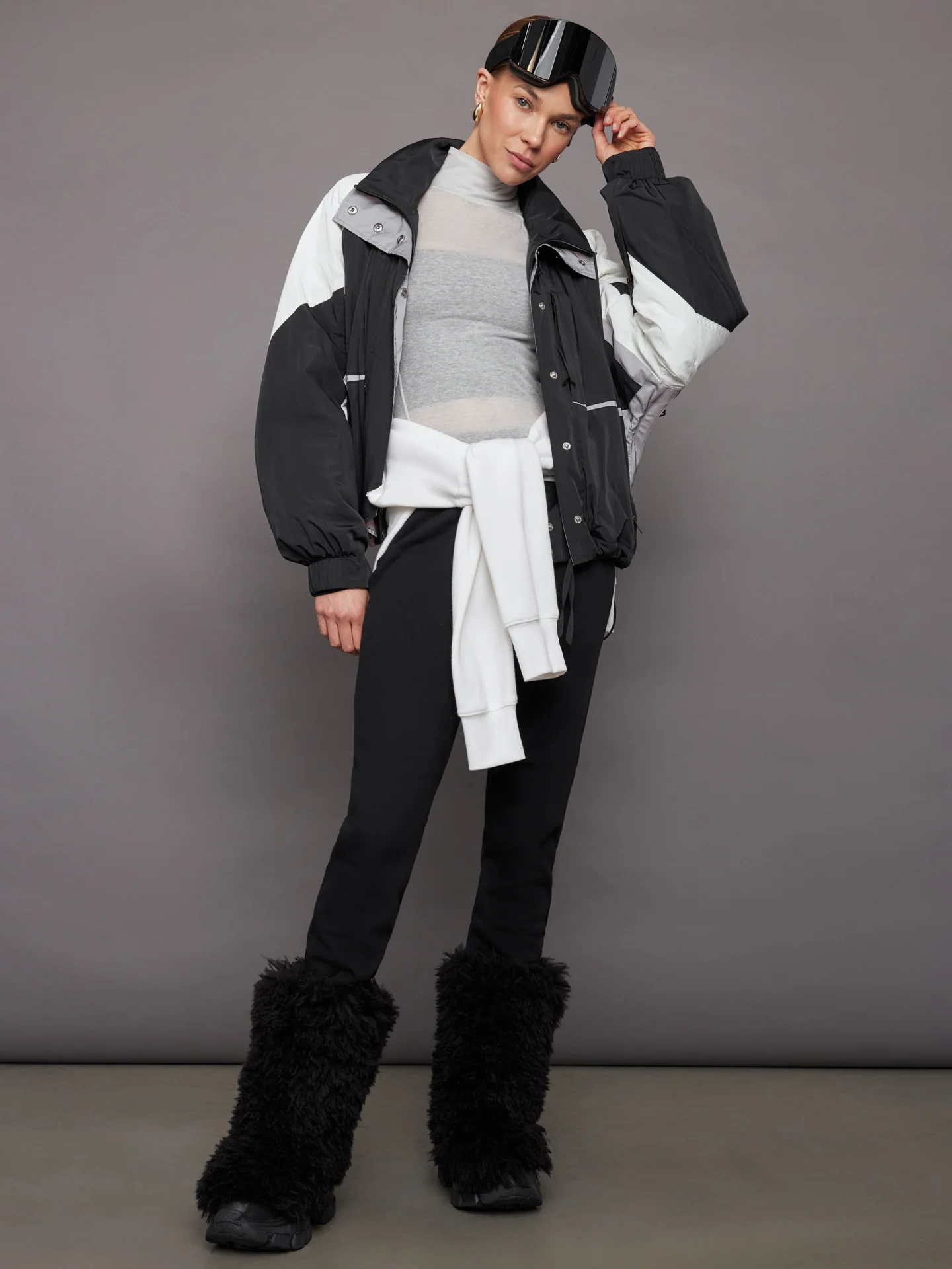 Esme Anorak - Black/ Soft White/ Reflective - Image 7