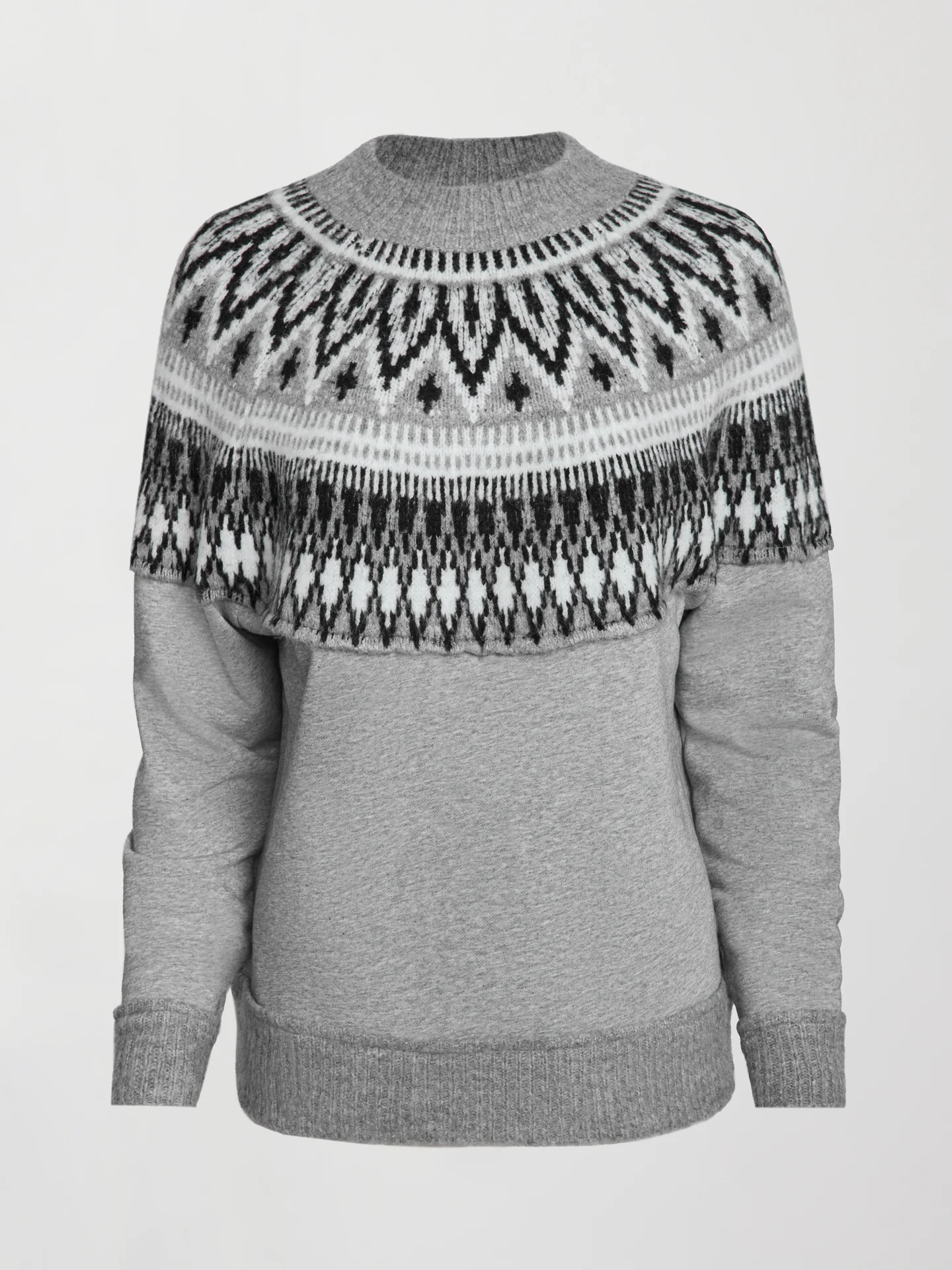 Fairisle Sweatshirt - Heather Grey - Image 5