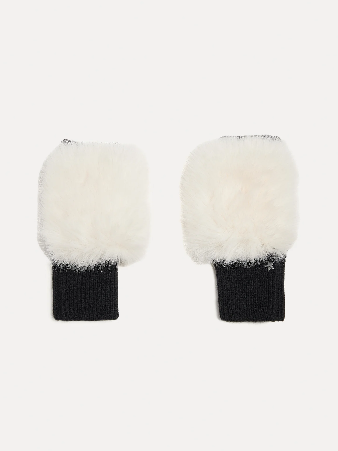Faux Fox Knit Mittens - Ivory - Image 4