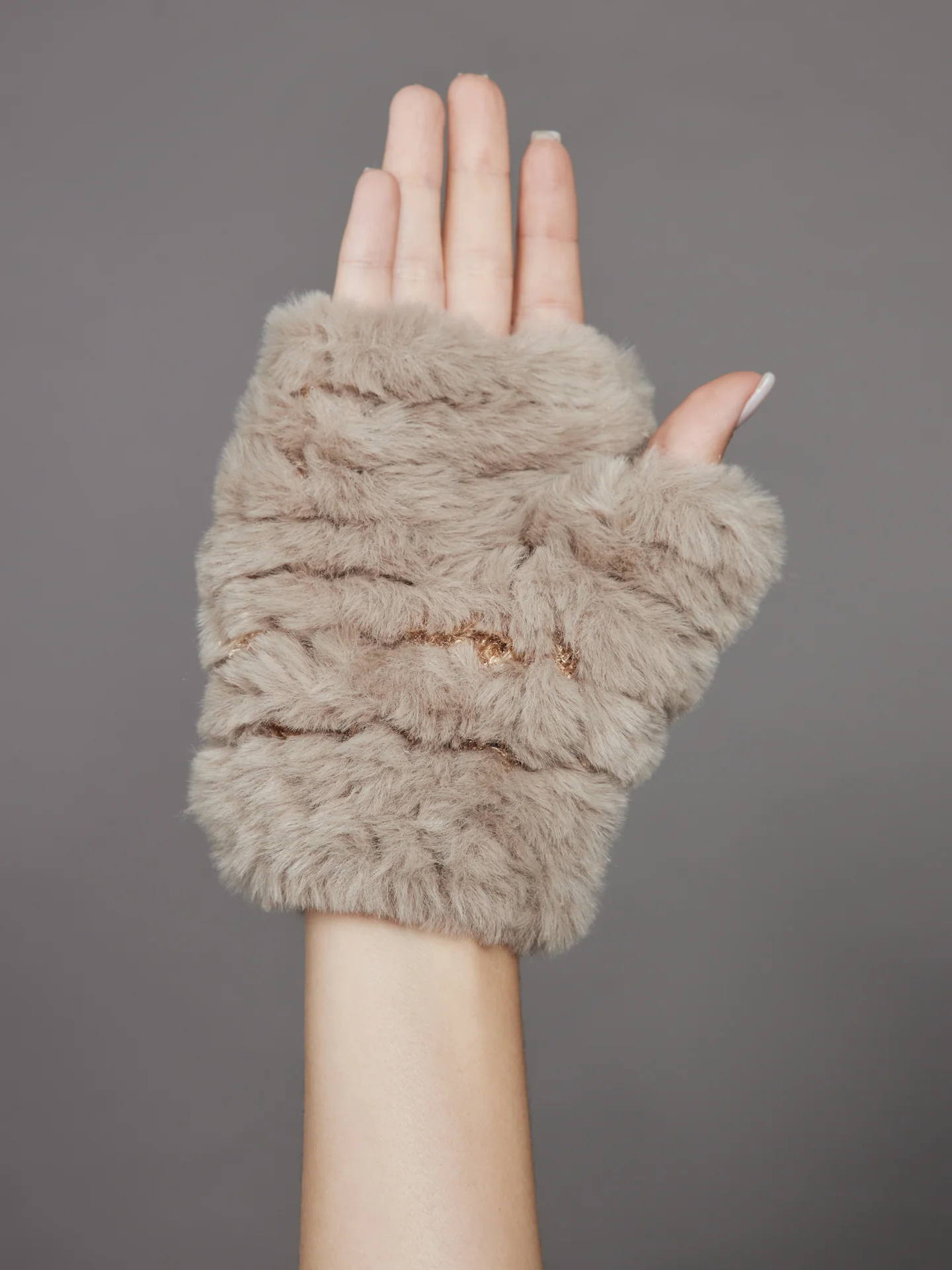 Faux Mandy Mittens - Palomino - Image 2