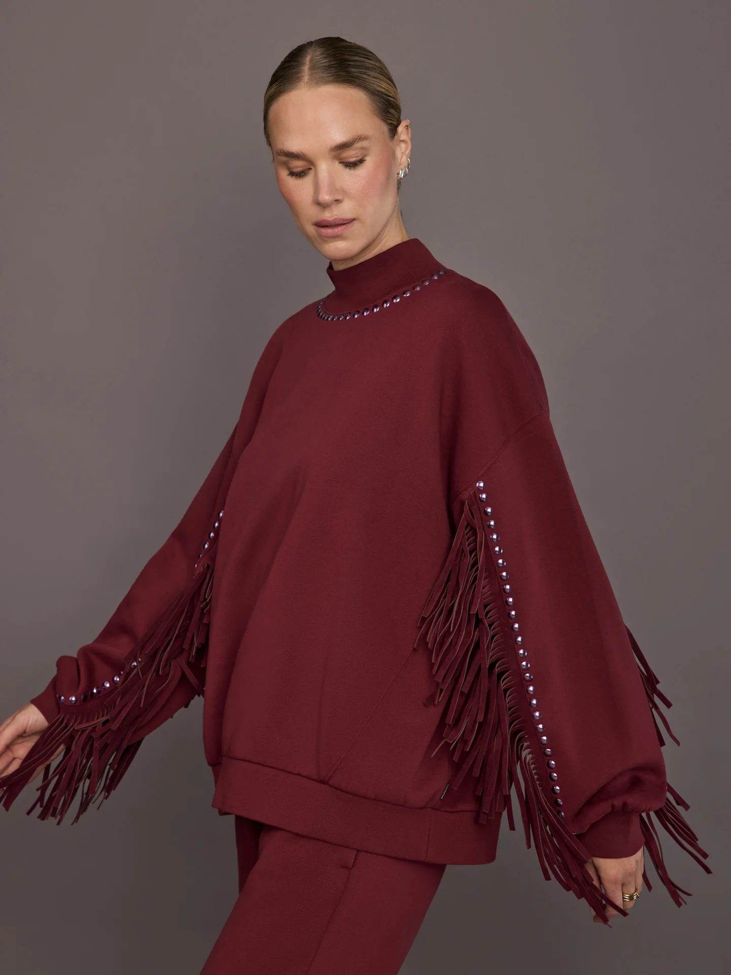 Fenzy Crew Neck Sweater - Vino Rosso - Image 3