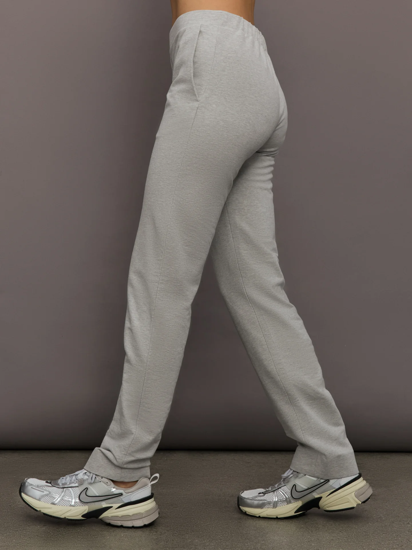 Flat Front Mens Pant - Light Heather Grey - Image 3