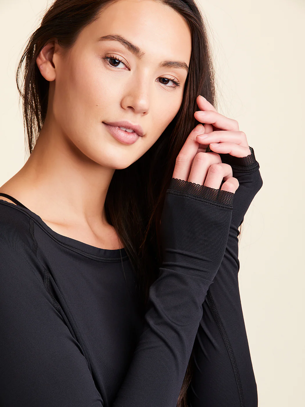 Fractal Long Sleeve Raglan Tee - Black - Image 3
