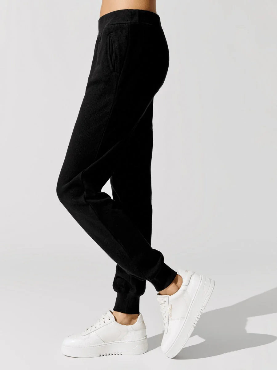 French Terry Slim Sweatpant - Black - Image 2