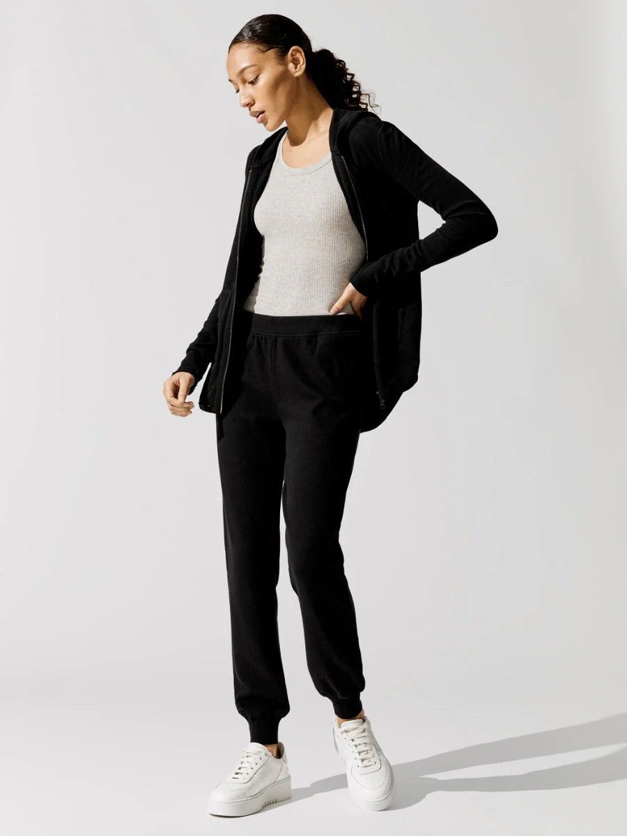 French Terry Slim Sweatpant - Black - Image 5