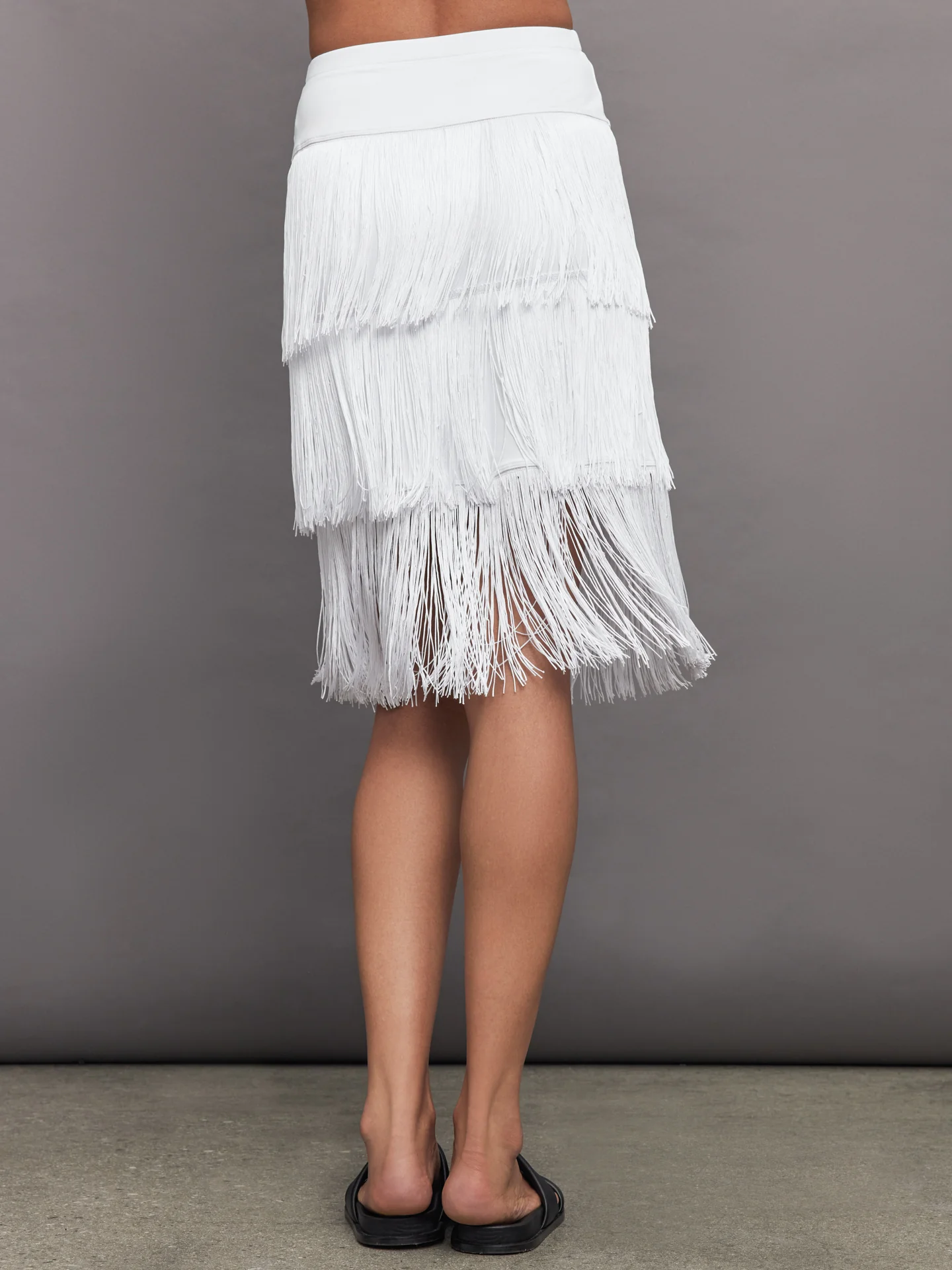 Fringe Midi Skirt in Melt - White - Image 5