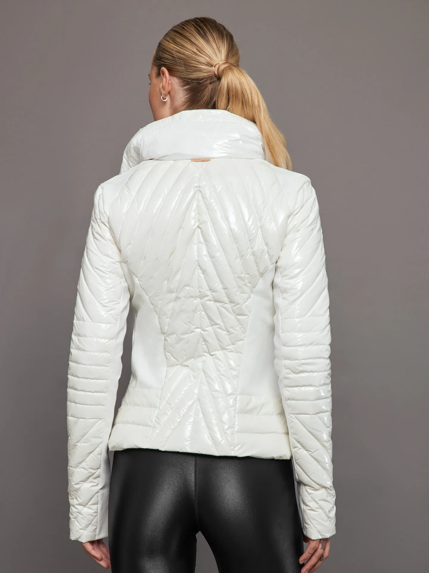 Gold Motion Panel Puffer - Optic White - Image 3