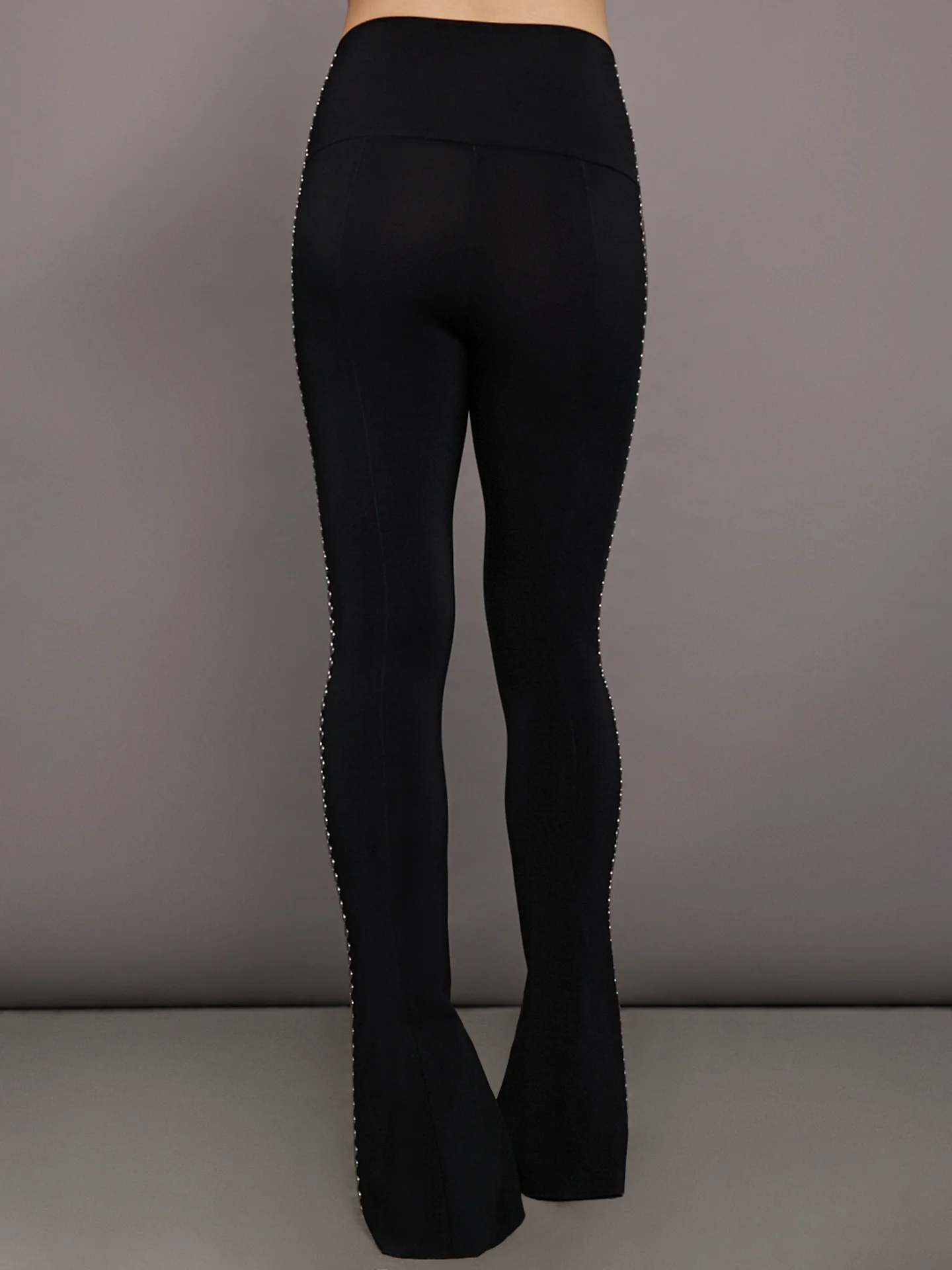 Gunmetal Stud Spat Legging - Black with Side Studs - Image 4