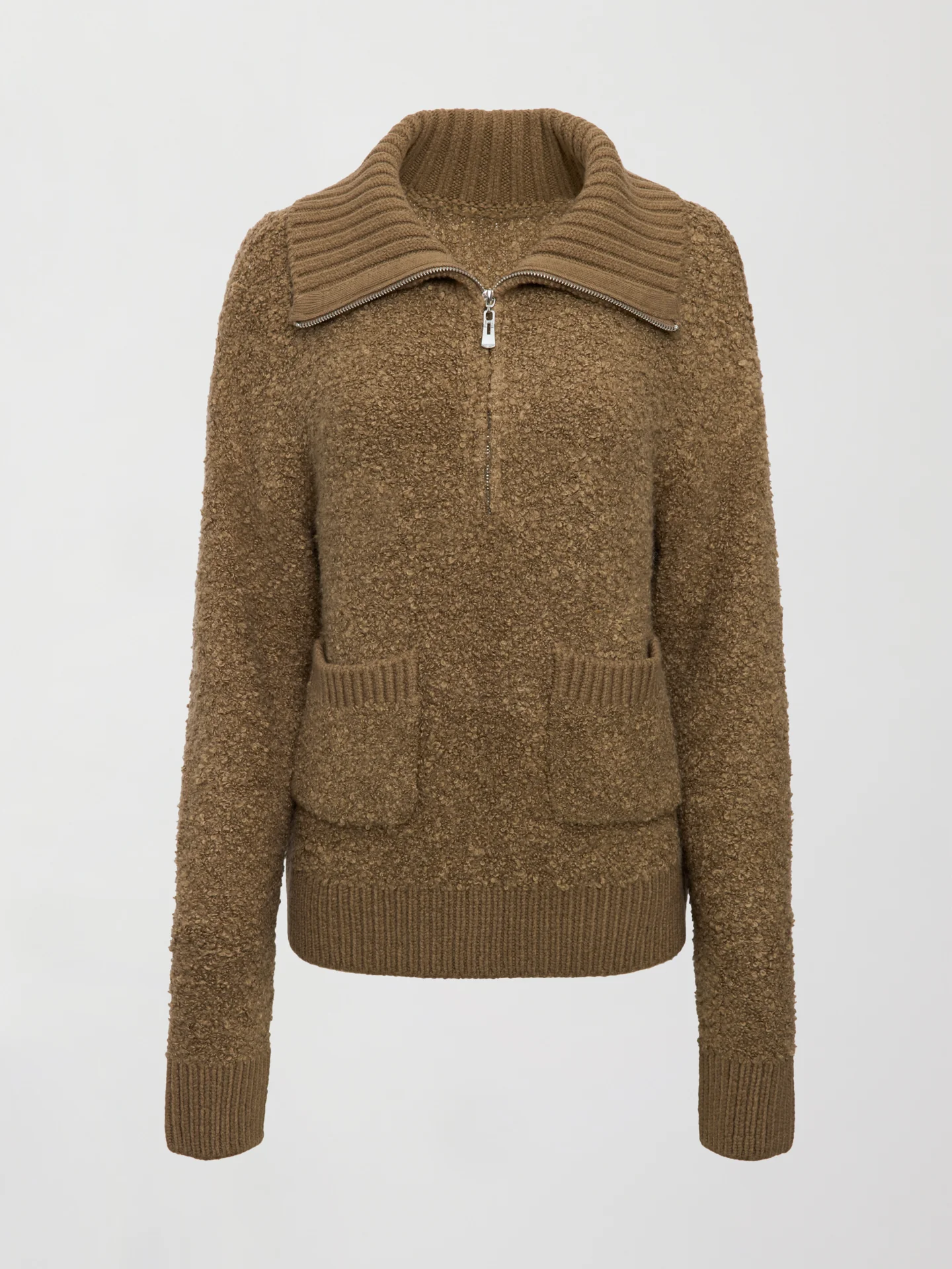 Half Zip Boucle Pullover - Caribou - Image 7