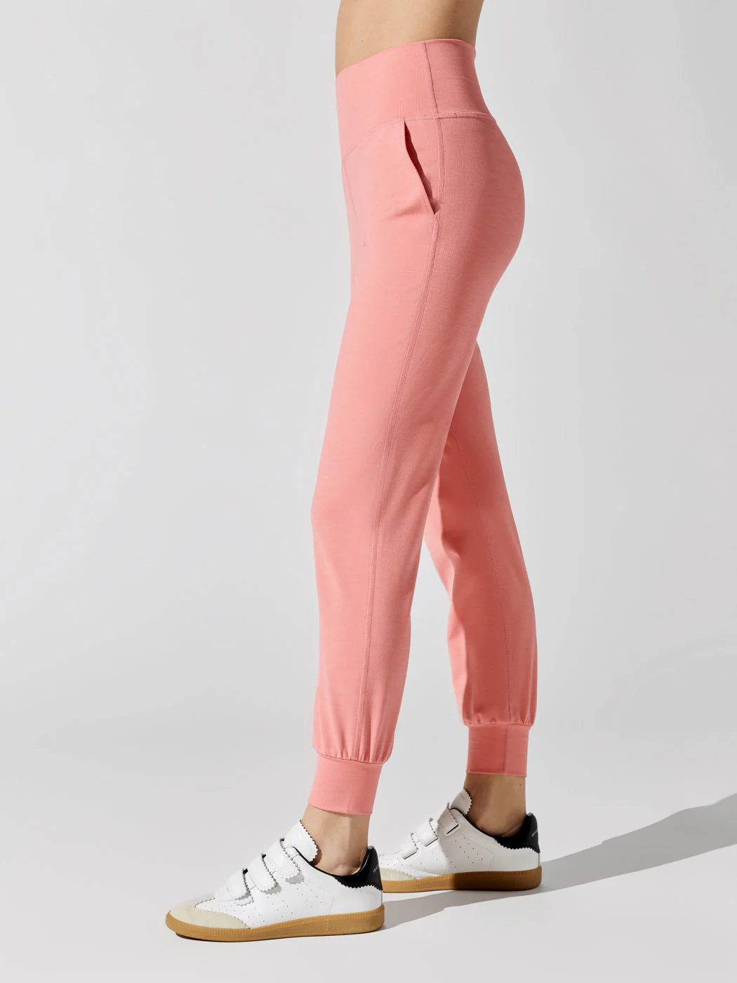 Heather Rib Midi Jogger - Pink Crush Heather Rib - Image 3
