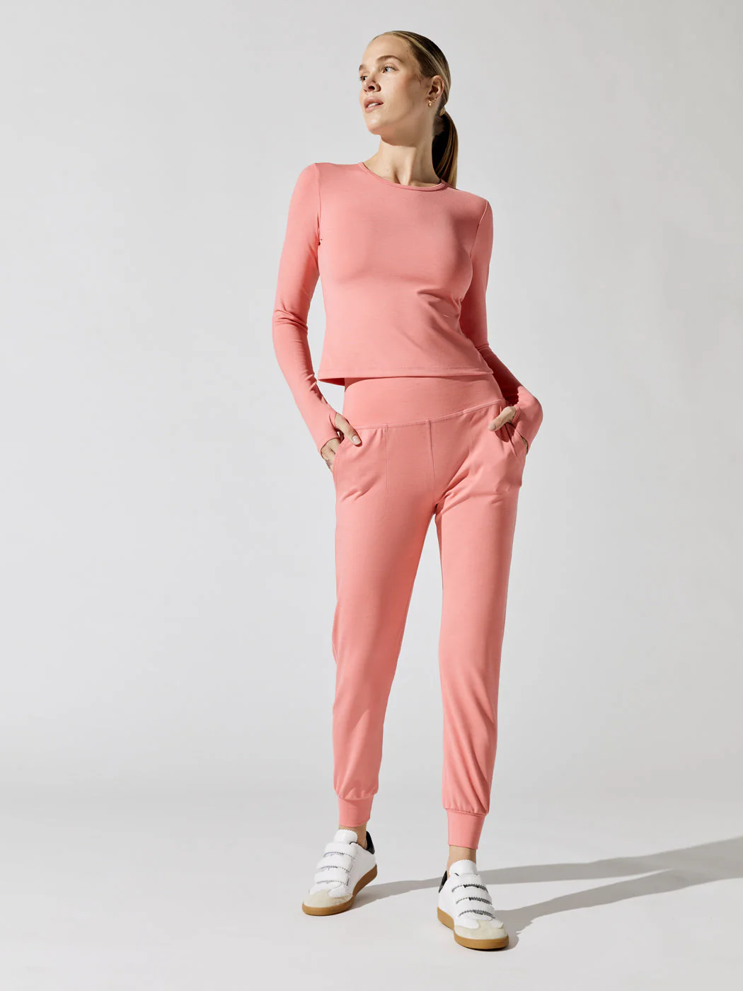 Heather Rib Protect Me Sun Shirt - Pink Crush Heather Rib