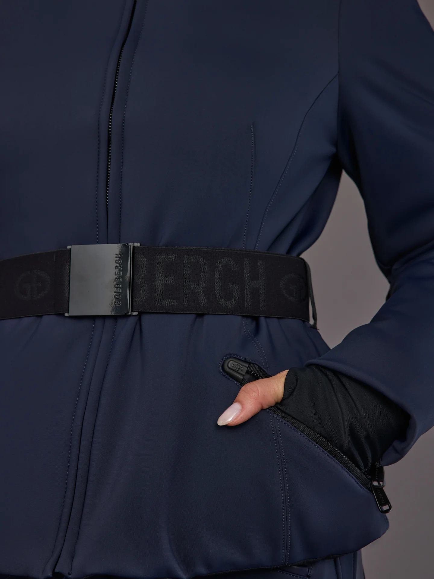Hida Ski Jacket Faux Border - Navy - Image 6