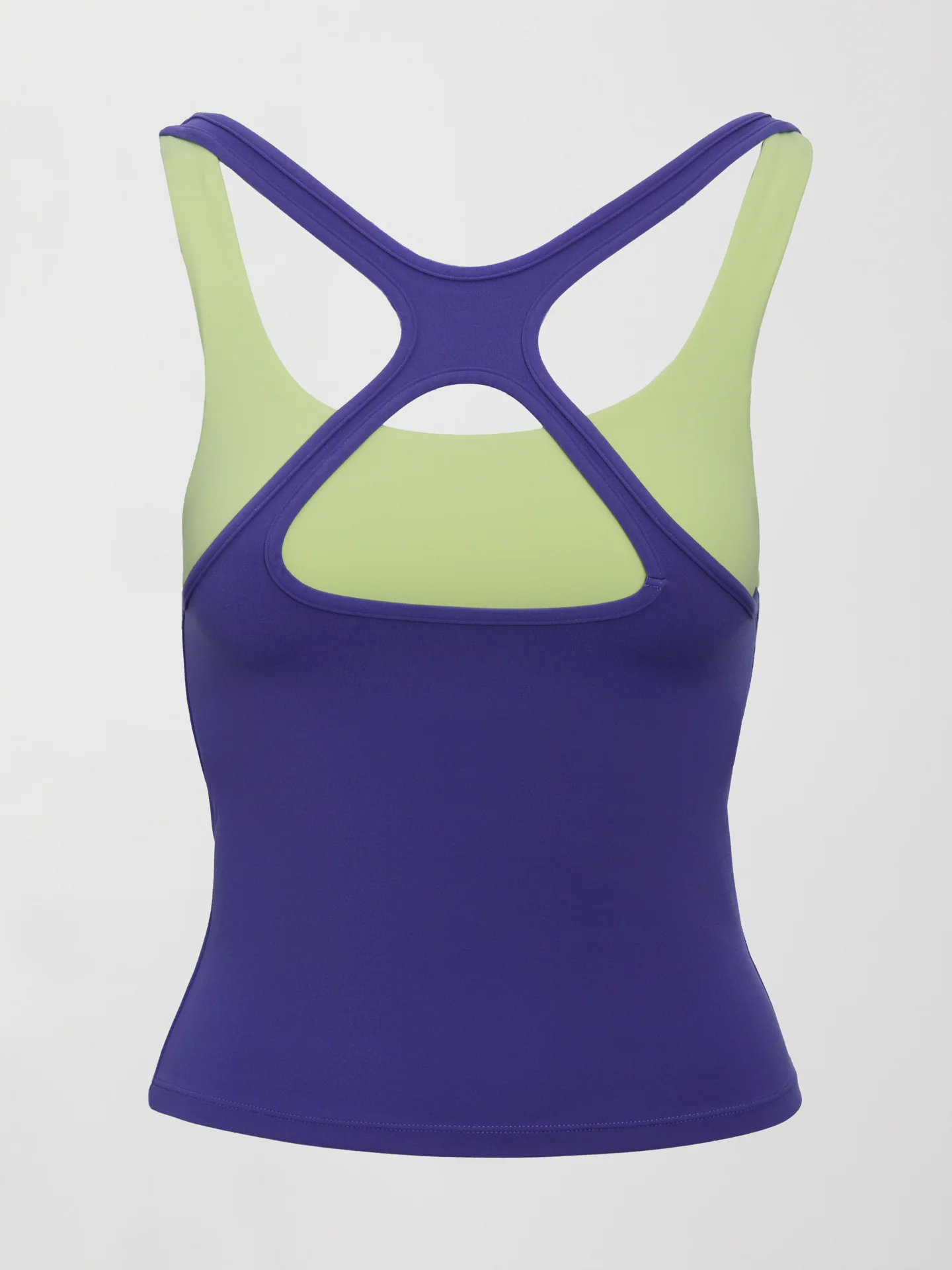 High Neck Cut Out Colorblock Tank in Melt - Future Dusk / Matcha - Image 7