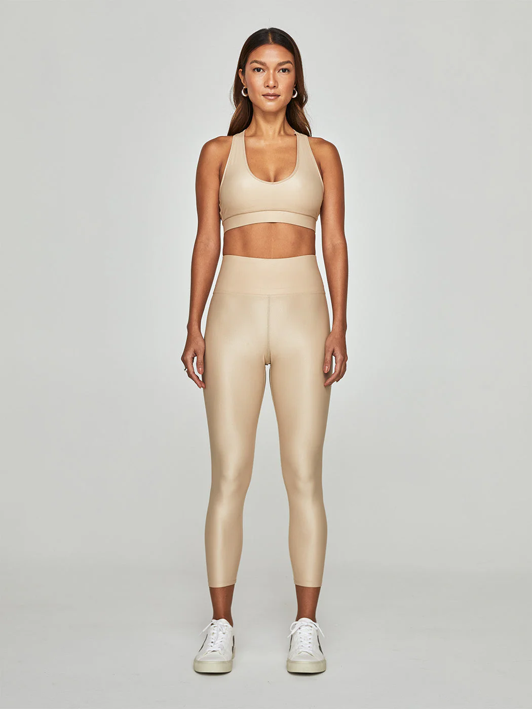 High Rise 7/8 Legging in Takara Shine - Sandy Tan - Image 2