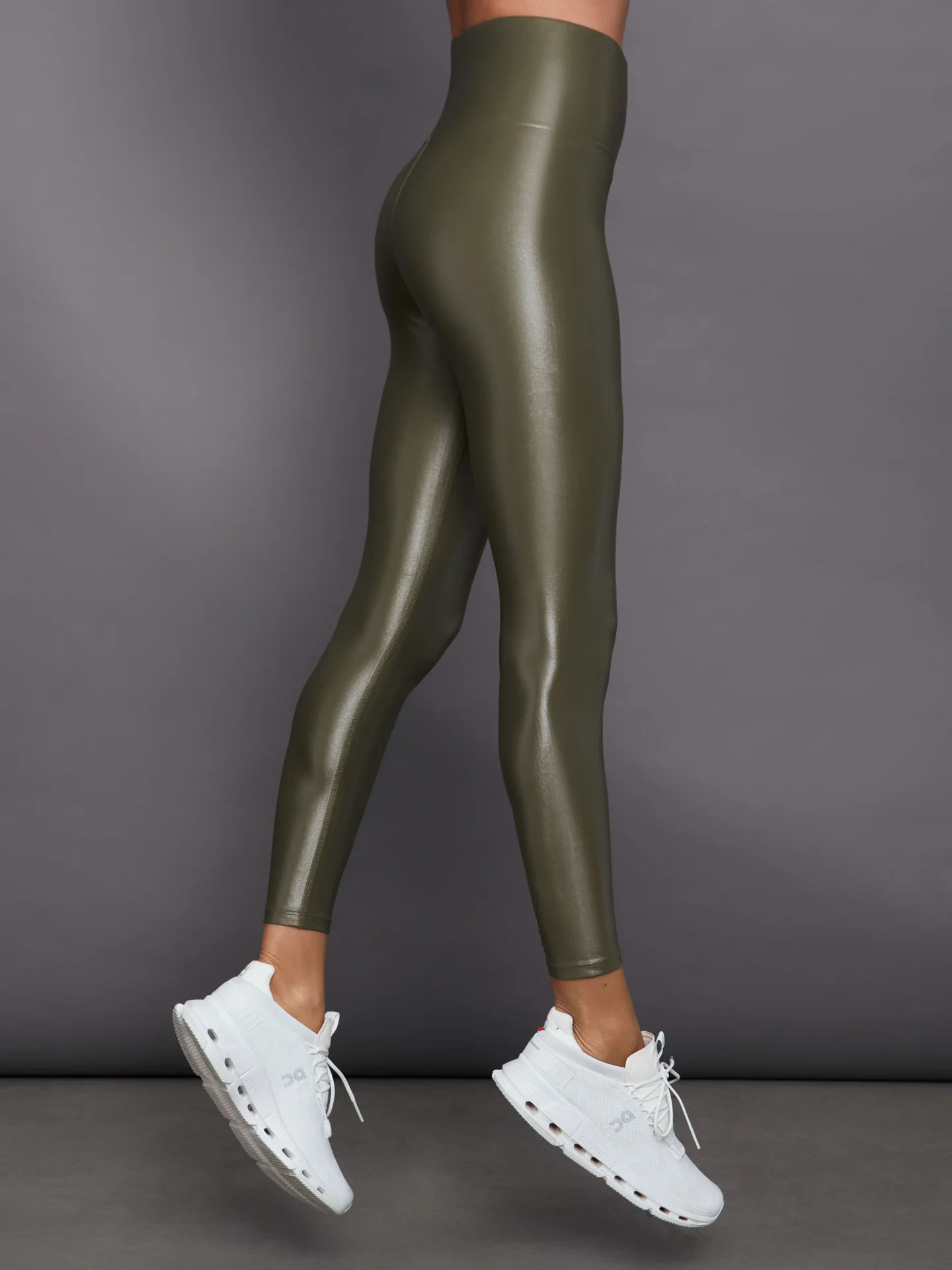 High Rise 7/8 Legging in Takara Shine - Olive - Image 2