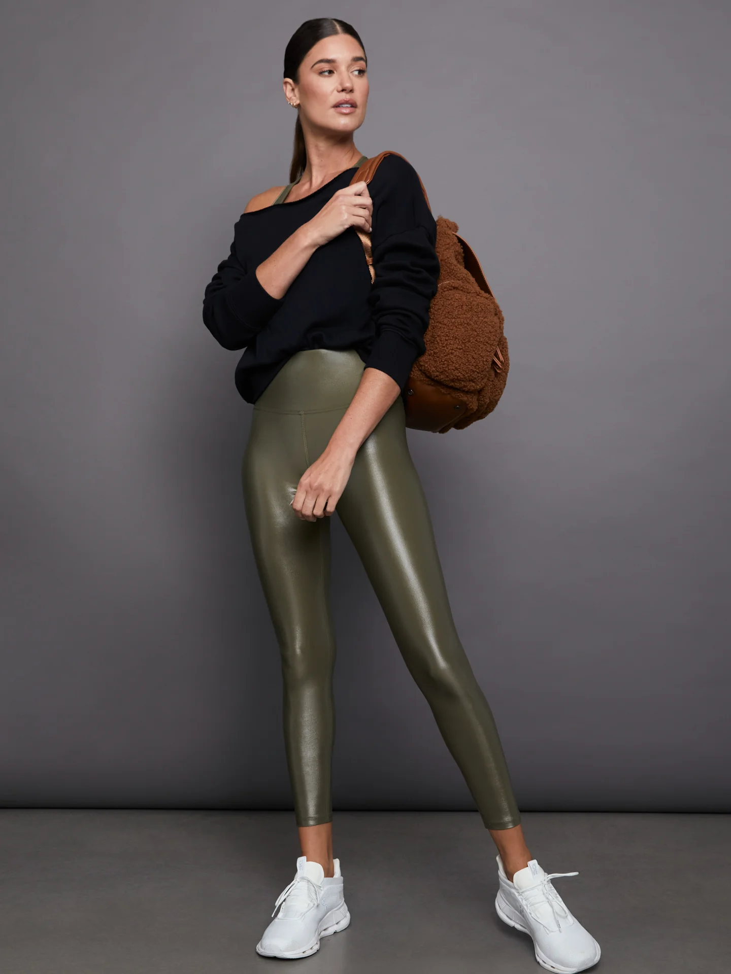 High Rise 7/8 Legging in Takara Shine - Olive - Image 5