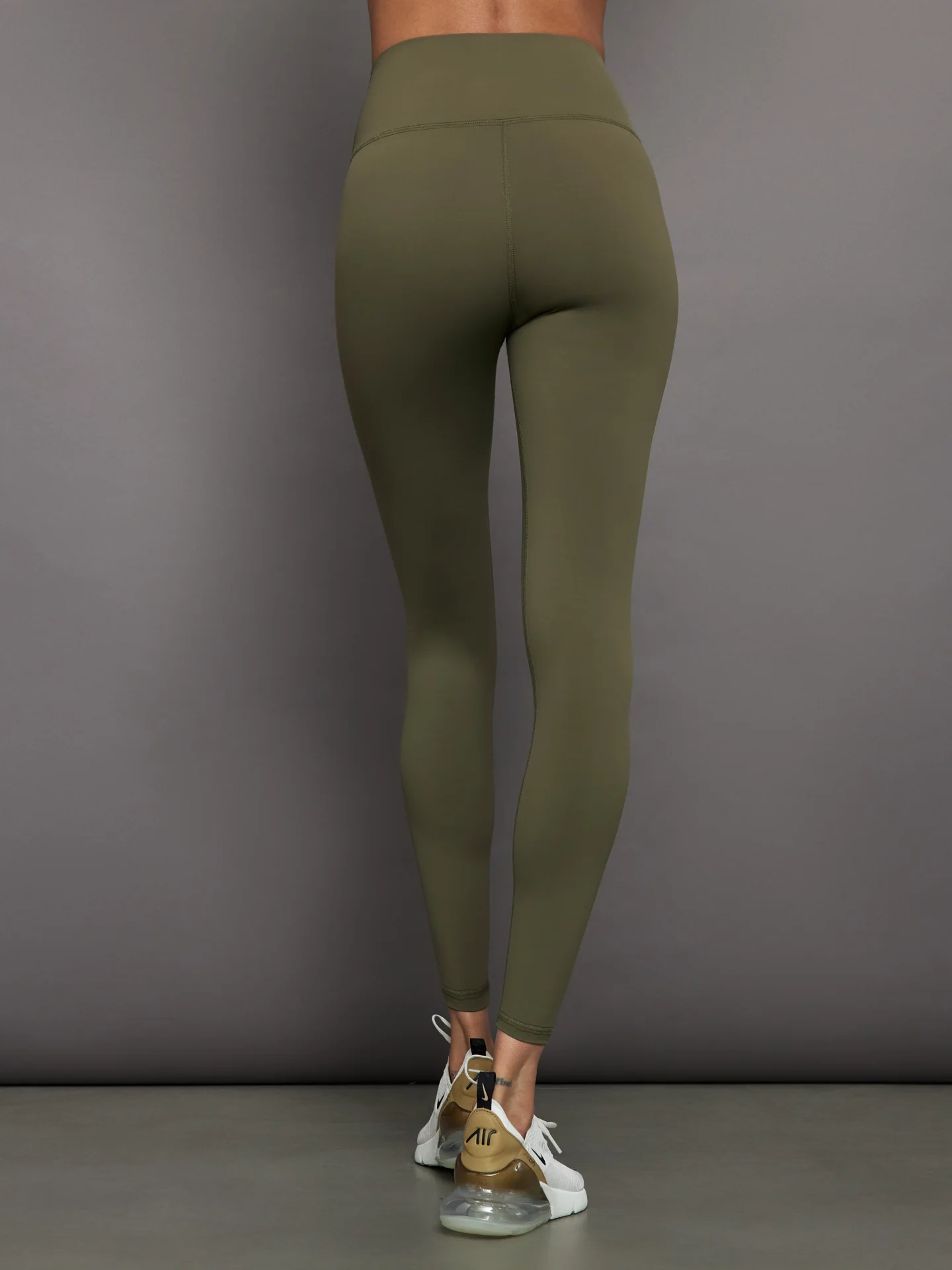 High Rise Full-Length Legging in Diamond Compression - Olive - Image 3