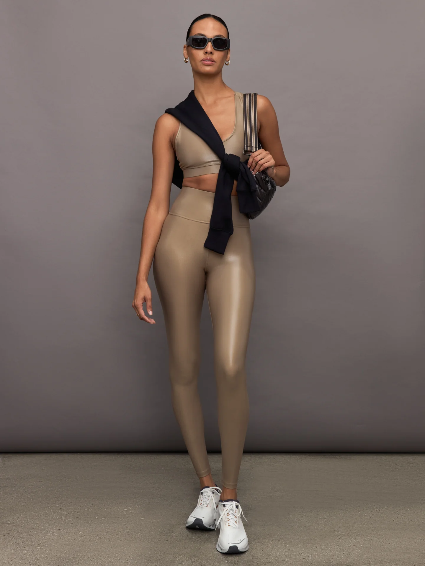 High Rise Full-Length Legging in Takara Shine - Caribou - Image 2