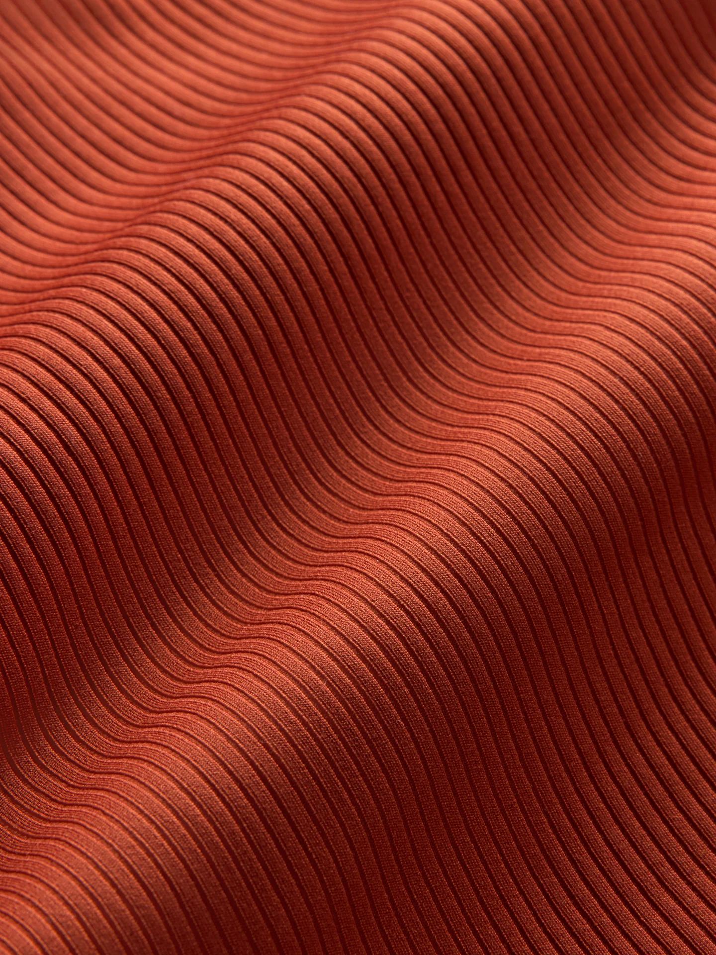 High Neck Tank Dress in Ribbed Melt - Terracotta - Image 7