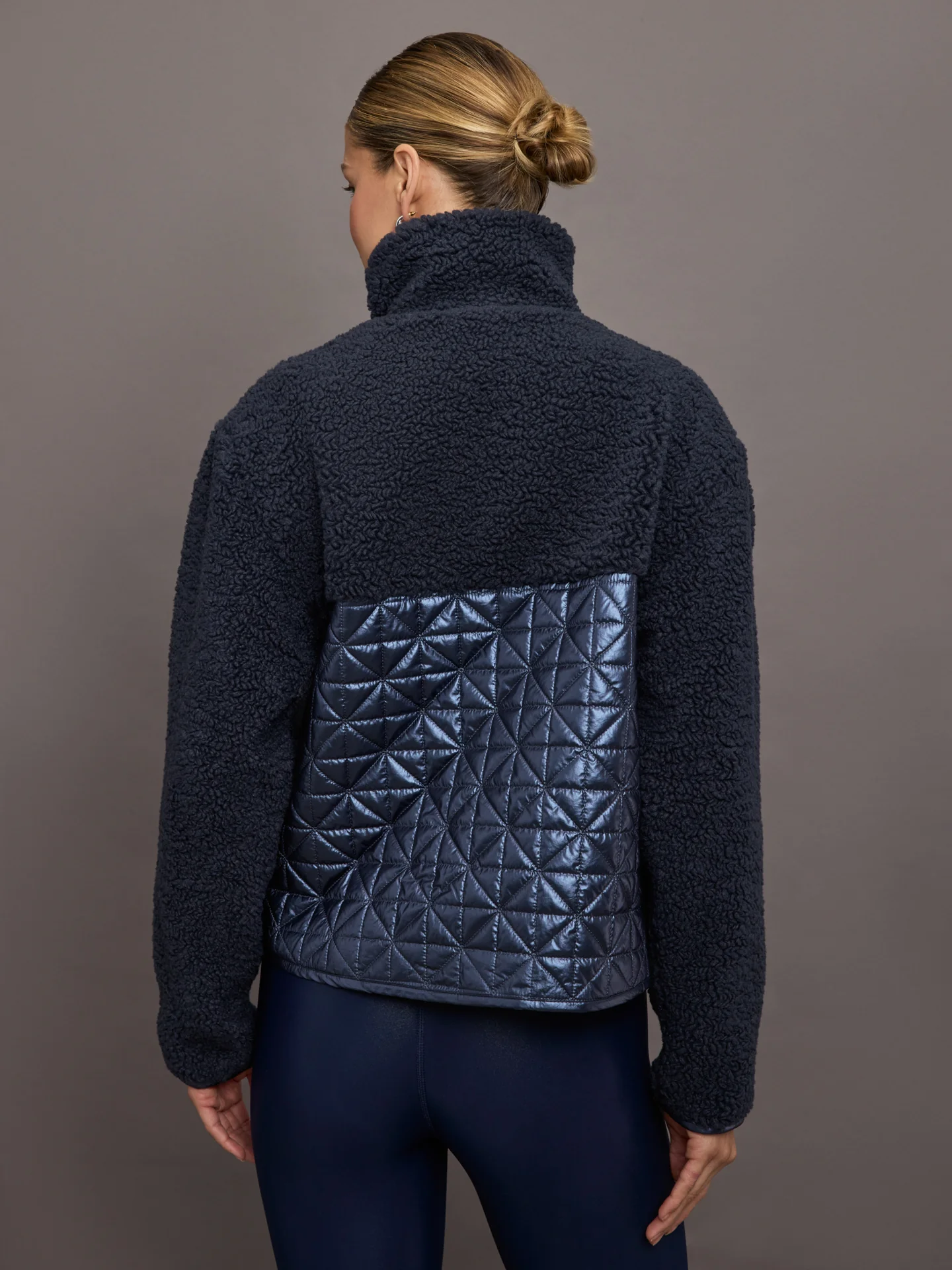 High Shine Sherpa Jacket - Navy - Image 4