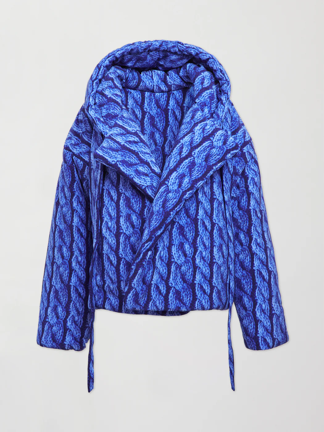 Hooded Sleeping Bag Coat Short - COBALT CABLE - Image 2