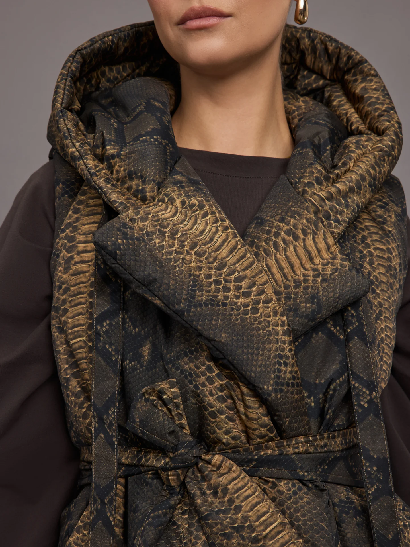 Hooded Sleeveless Sleeping Bag Vest - Python - Image 5