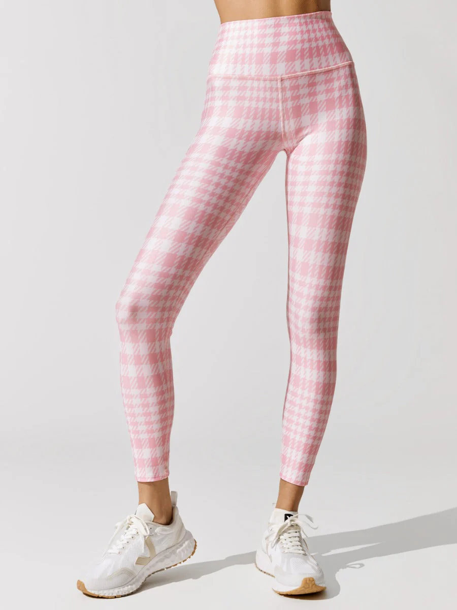 Houndstooth Legging - Candy Pink-White - Image 2