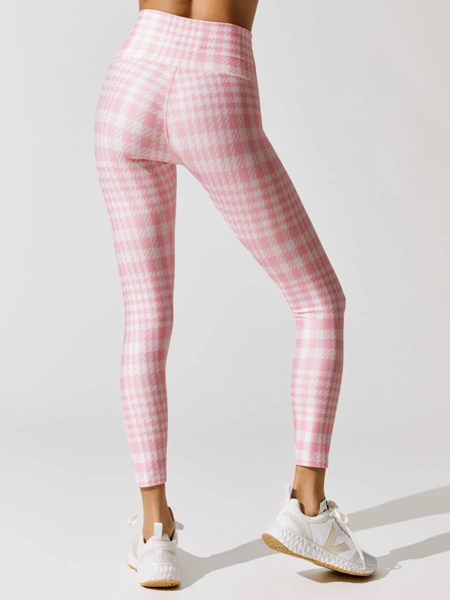 Houndstooth Legging - Candy Pink-White - Image 3