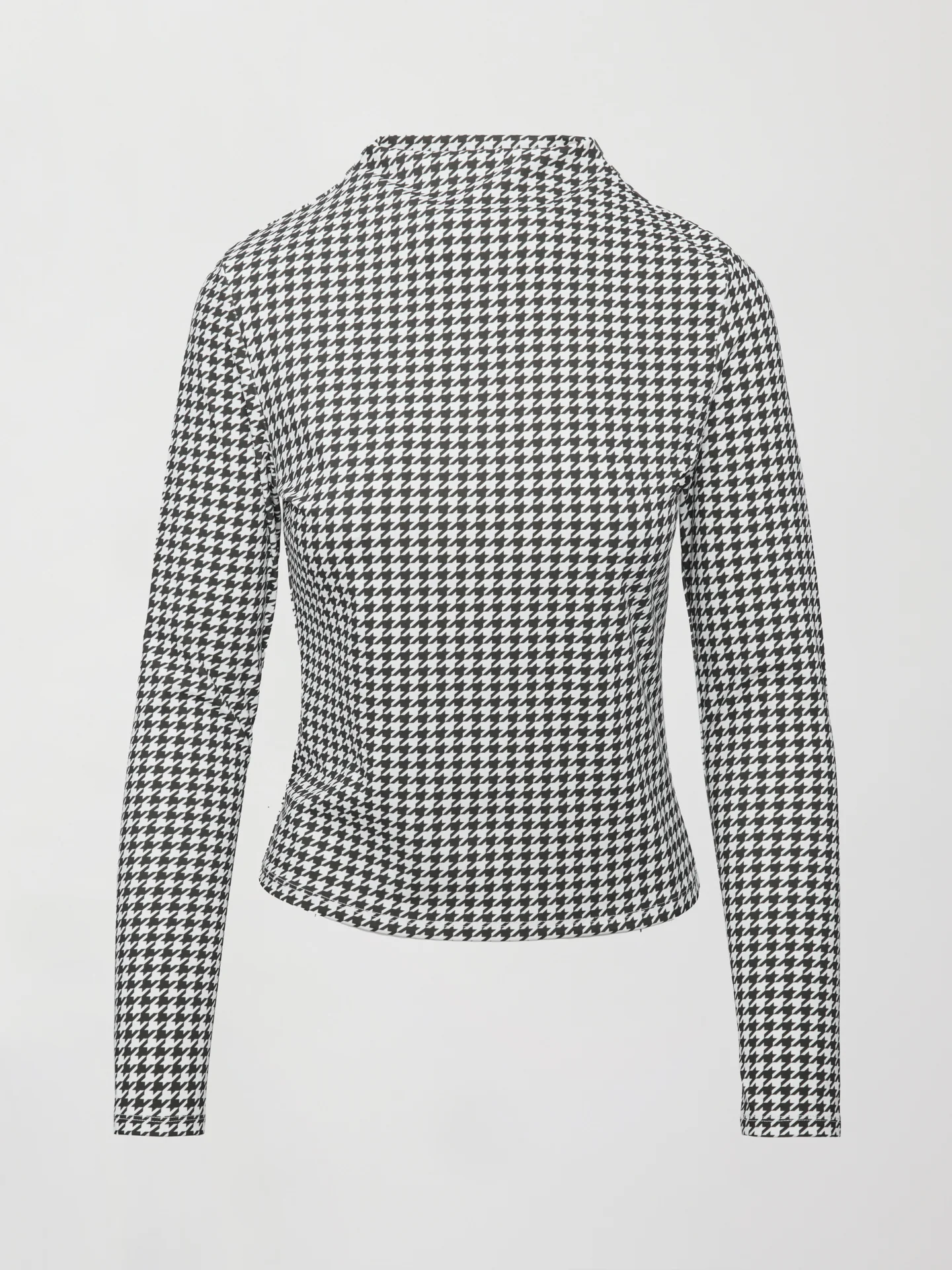 Houndstooth Mock Neck Top - Ivory / Faded Black - Image 7