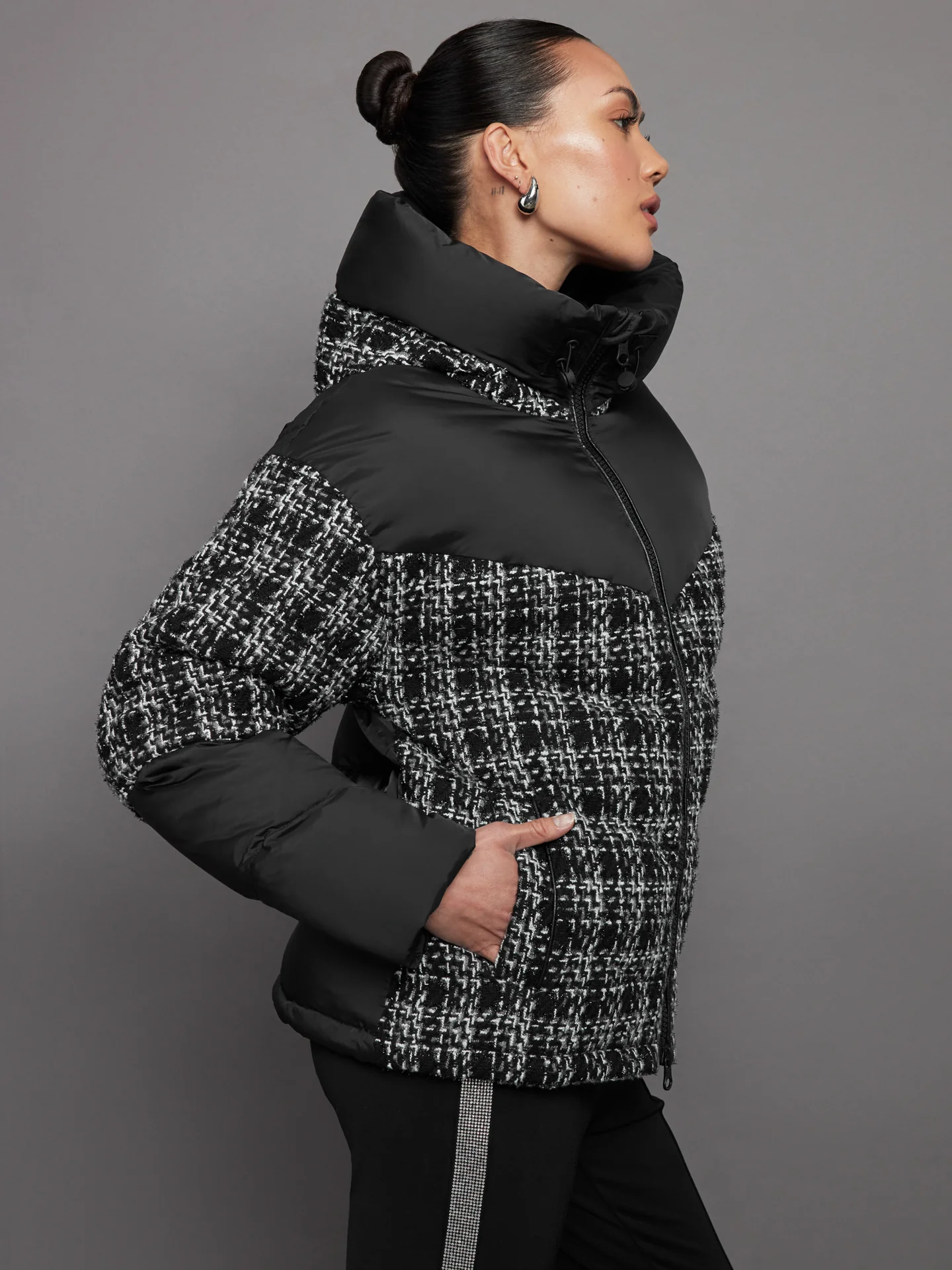 Irina Boucle Puffer - Black Combo - Image 2