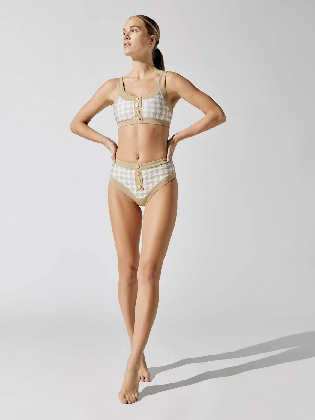 Isle Bottom - Taupe Houndstooth - Image 2