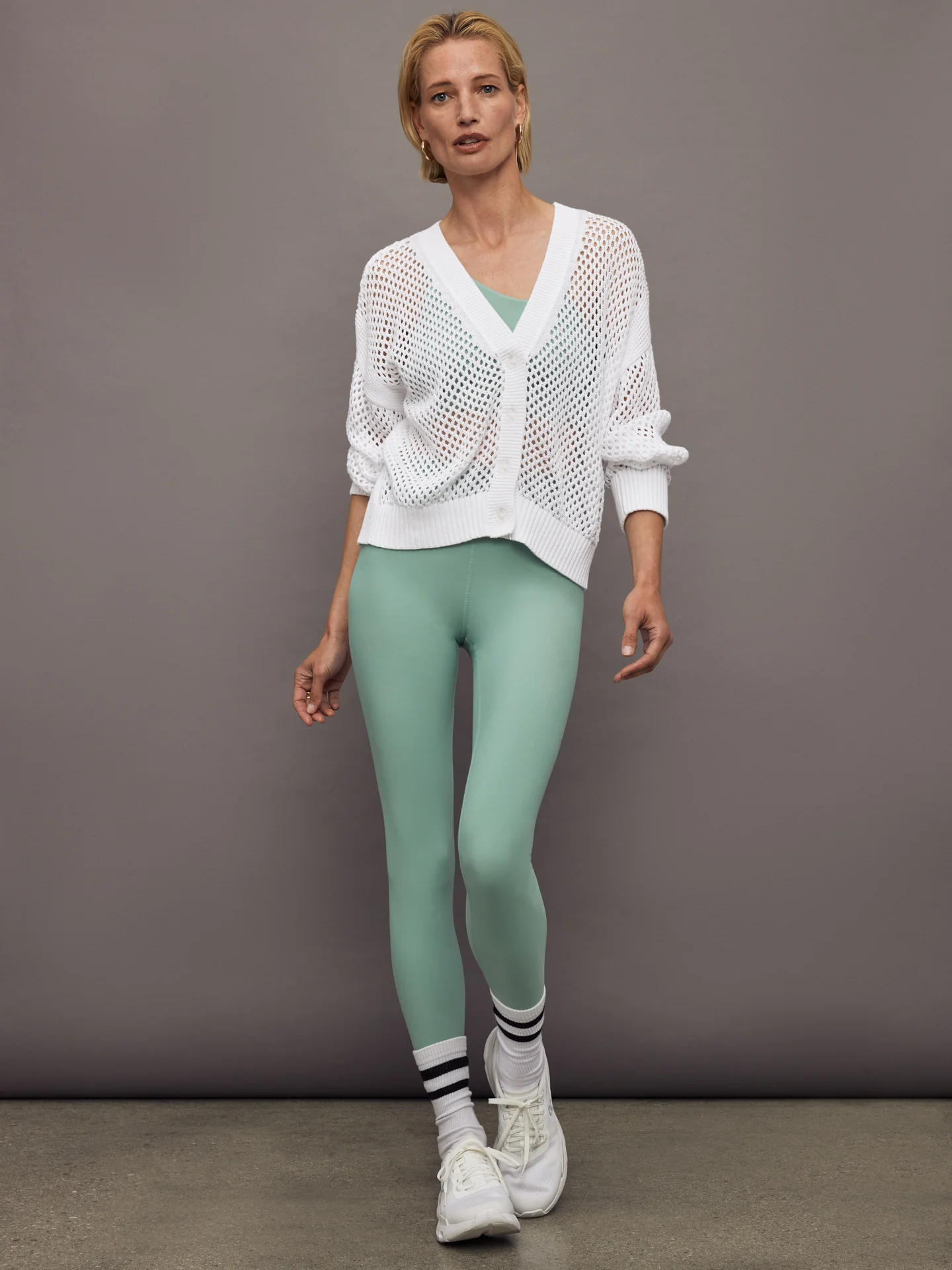 Jamie Pointelle Cardigan - Bleach White - Image 2