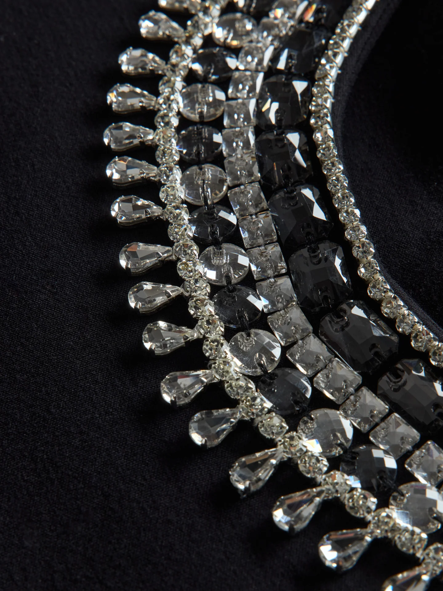 Jewel Embellished Sweatshirt in Scuba - Black - Image 6