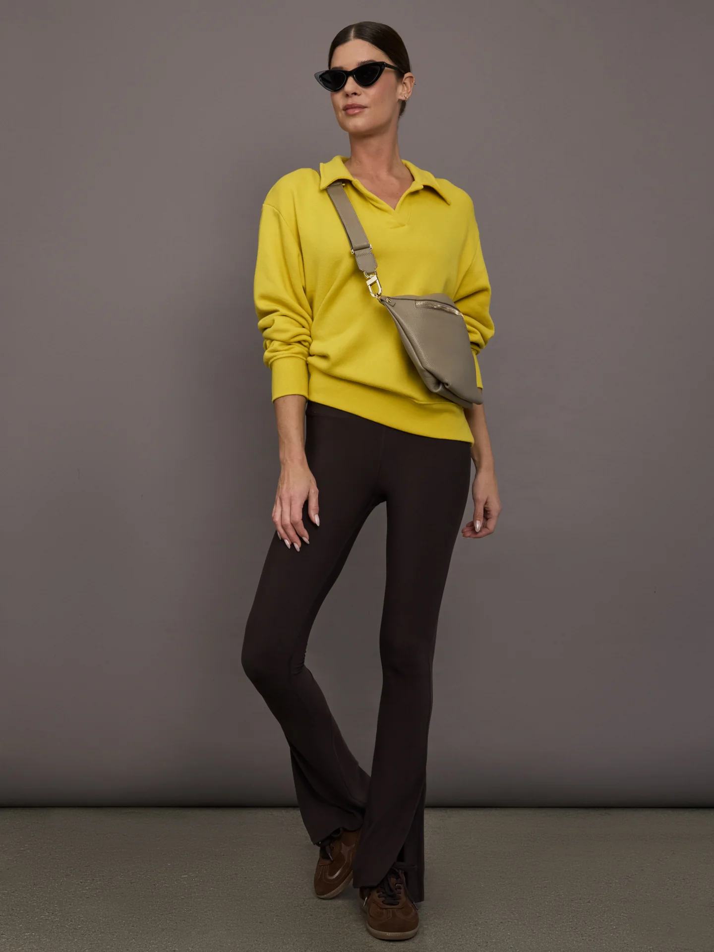 Johnny Collar Sweatshirt in French Terry - Mango Mint - Image 2