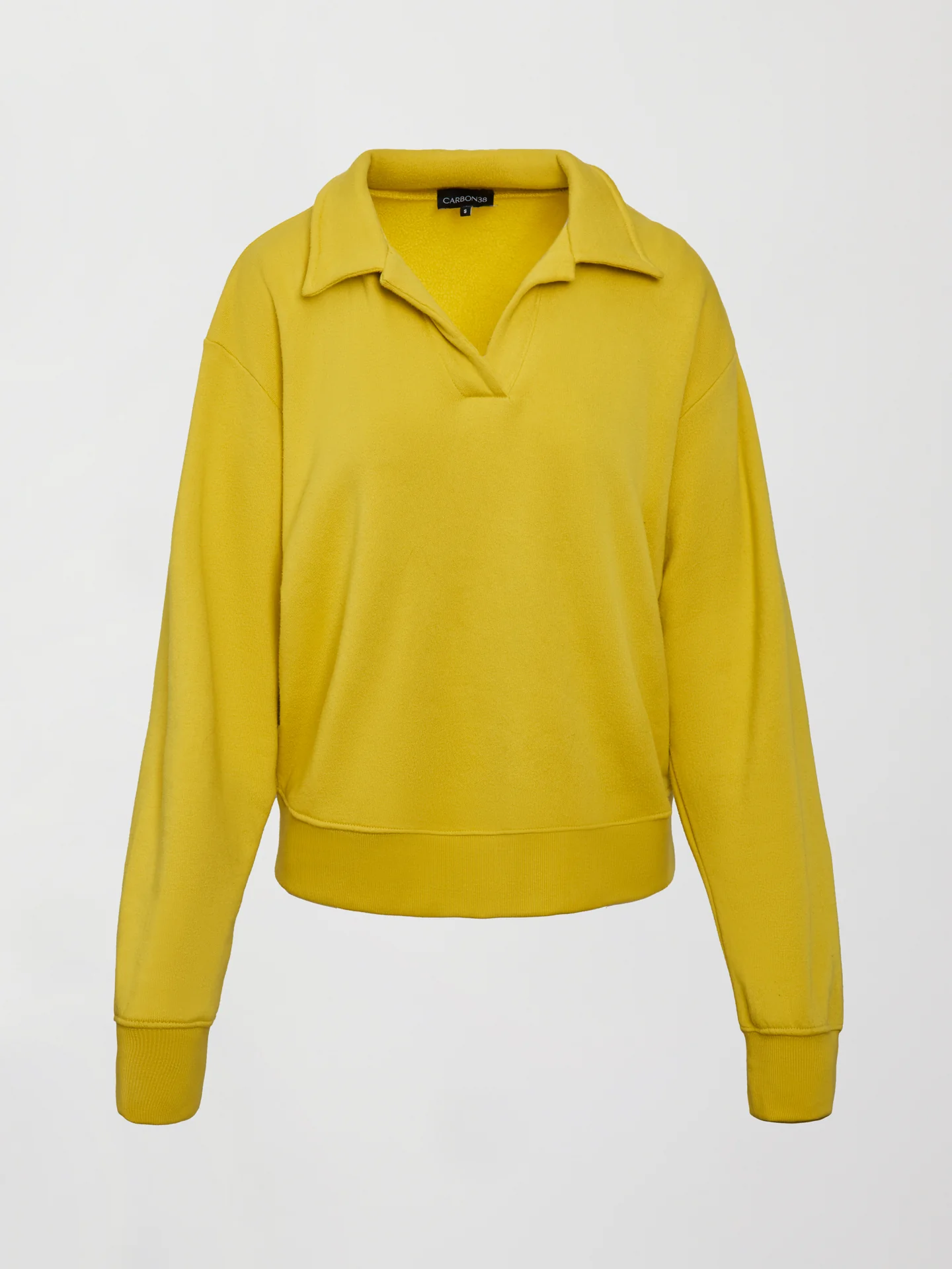 Johnny Collar Sweatshirt in French Terry - Mango Mint - Image 6