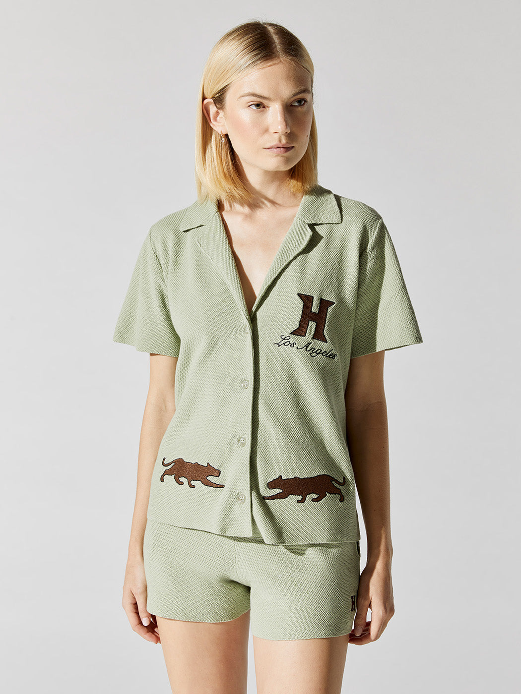Jungle Camp Short Sleeve Button-Up - Sage - Image 3