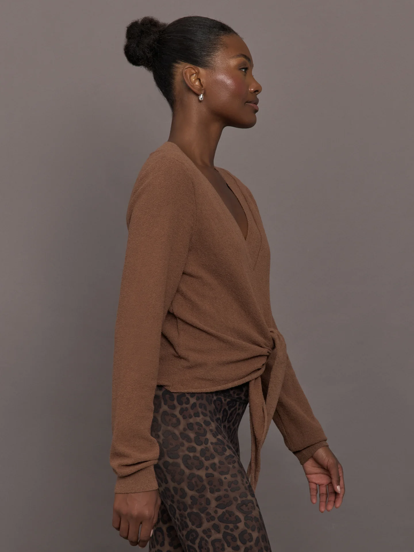 Knot Front Sweater - Cocoa - Image 3