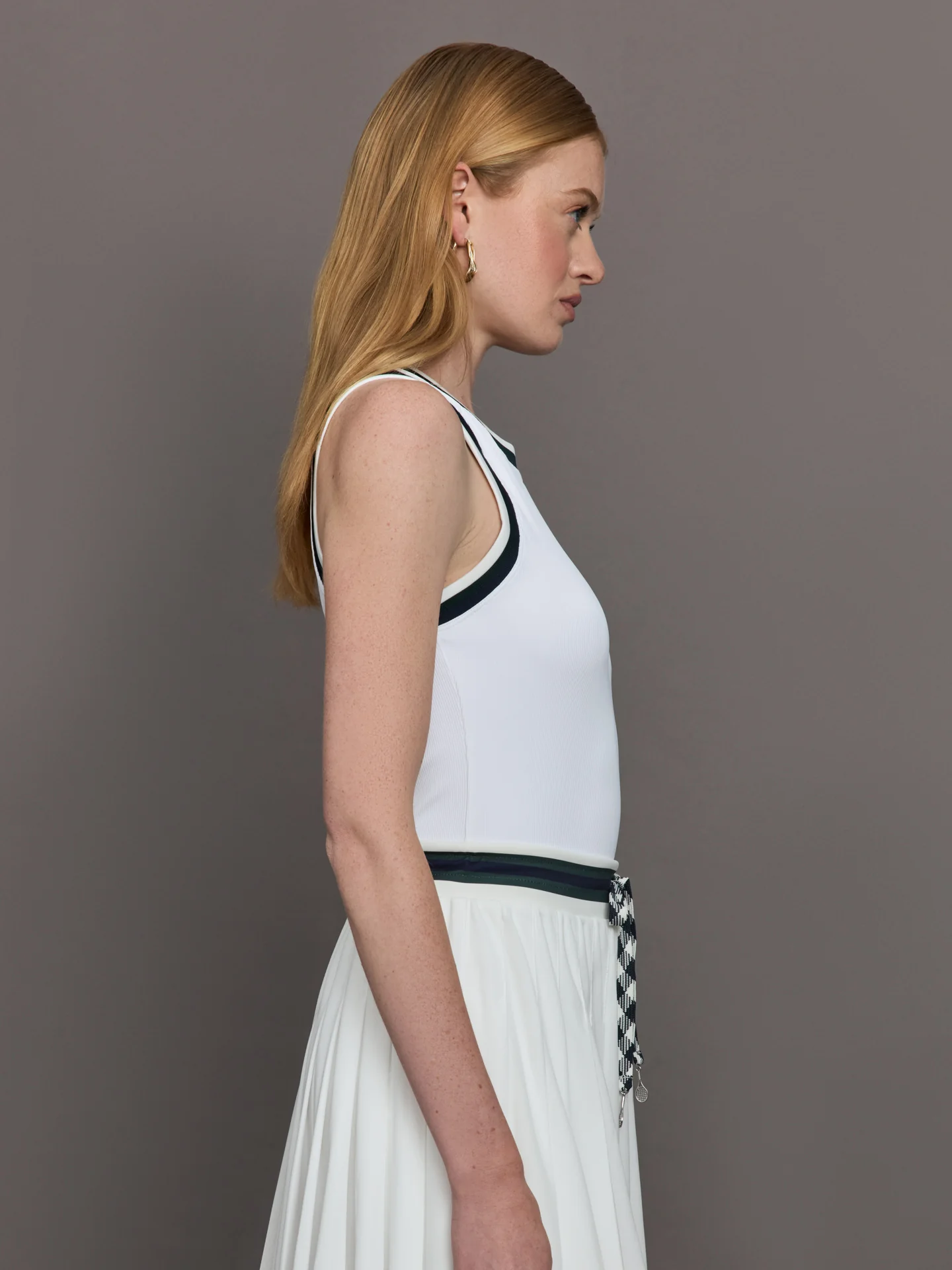 Kristy Rib Tank Top - White - Image 3