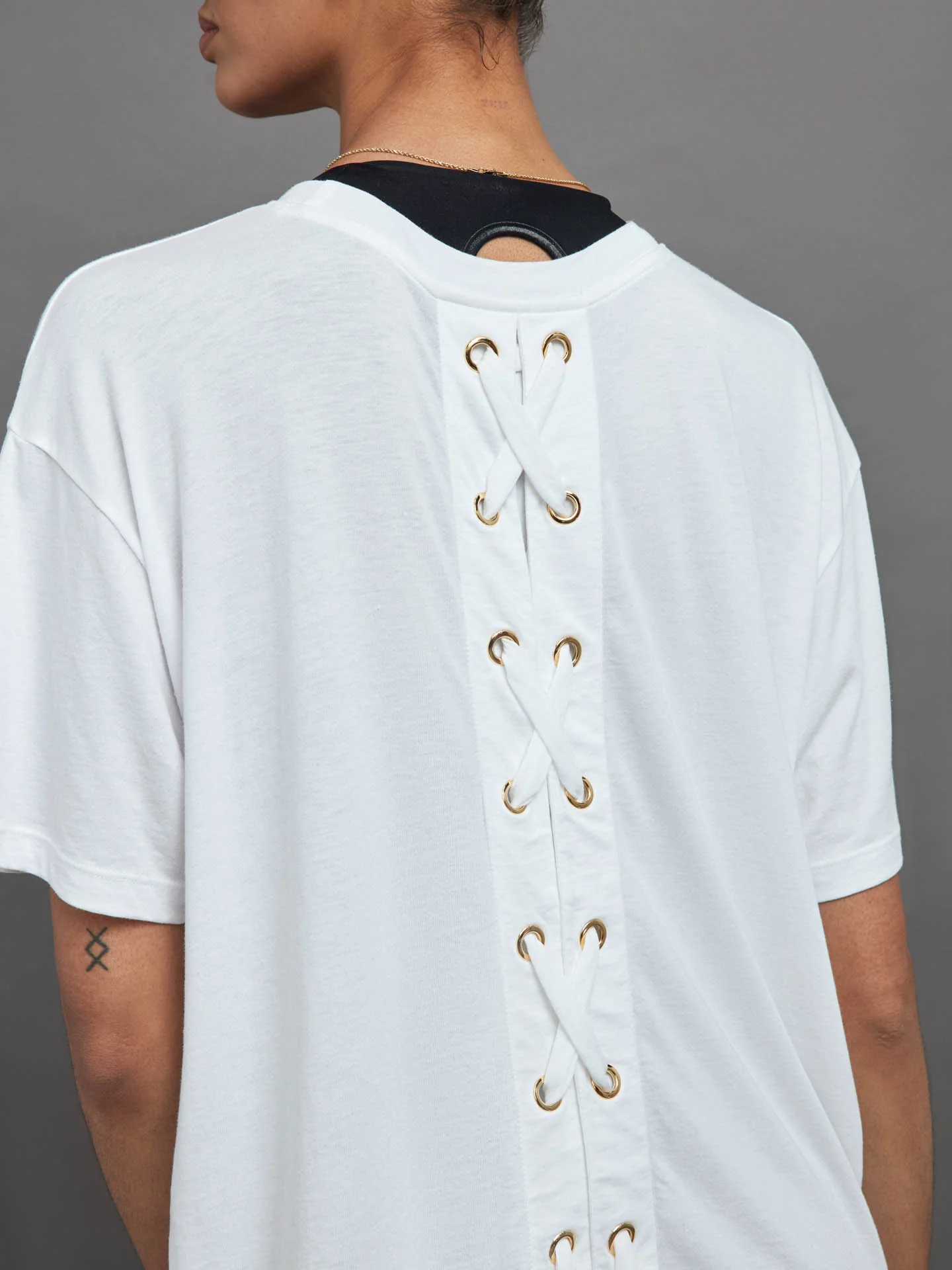 LACE UP TUNIC - White - Image 4