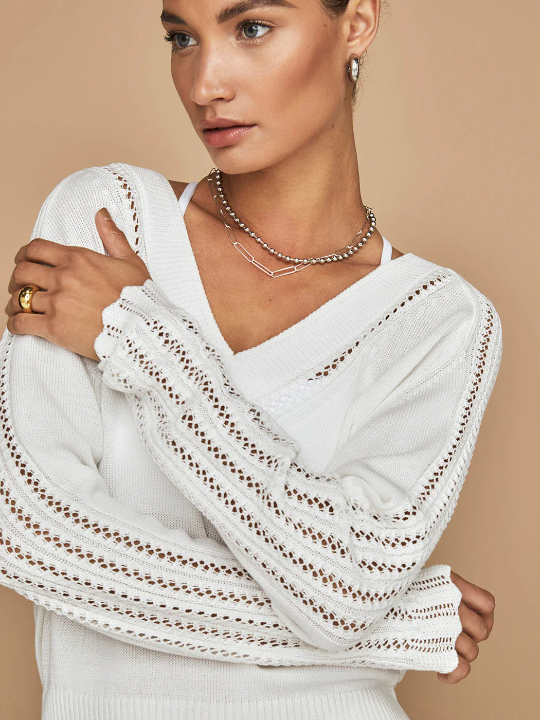 Laila Lace Vee - Ivory